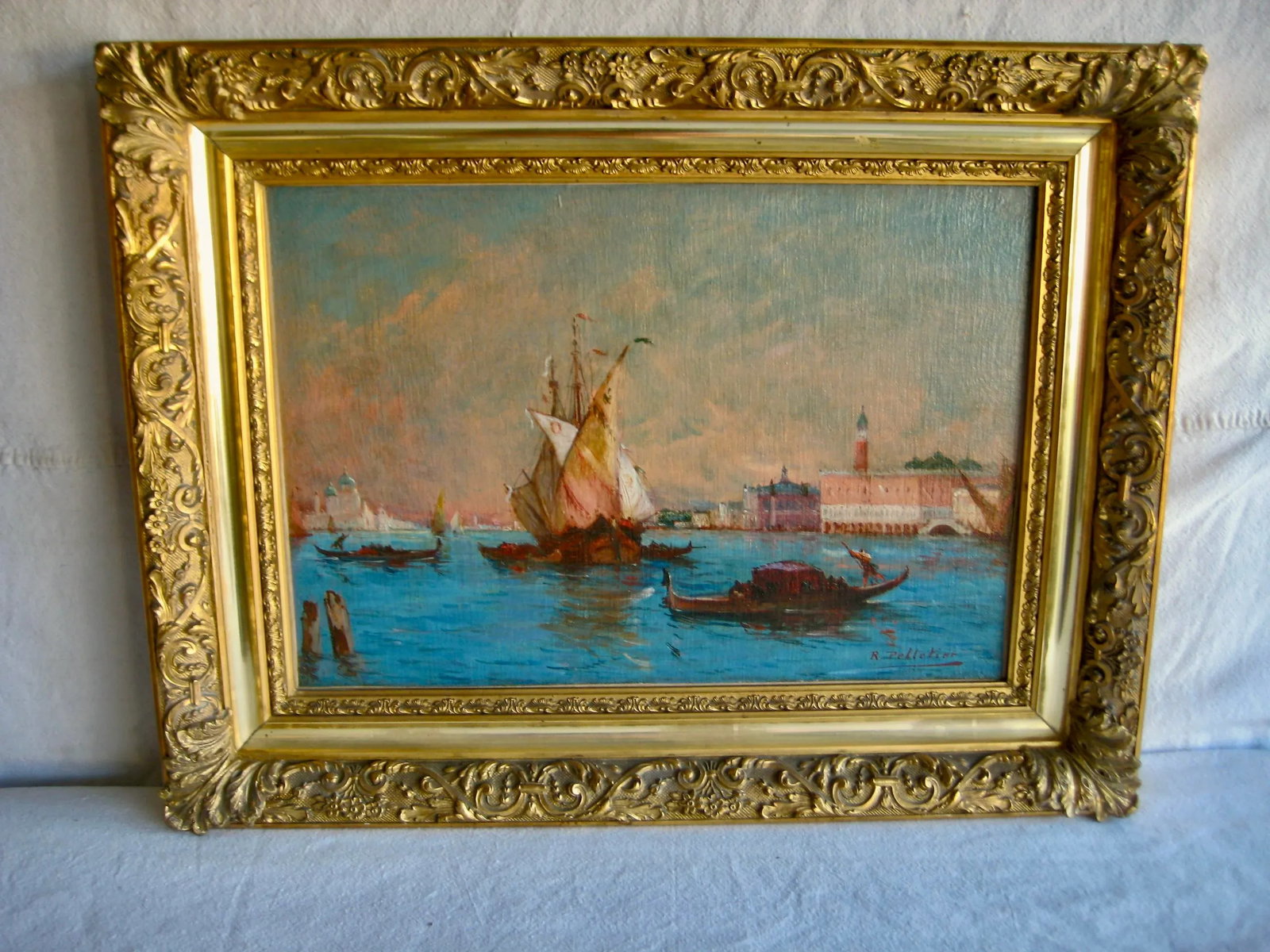 Pair of Venetian Oil Painting - 8