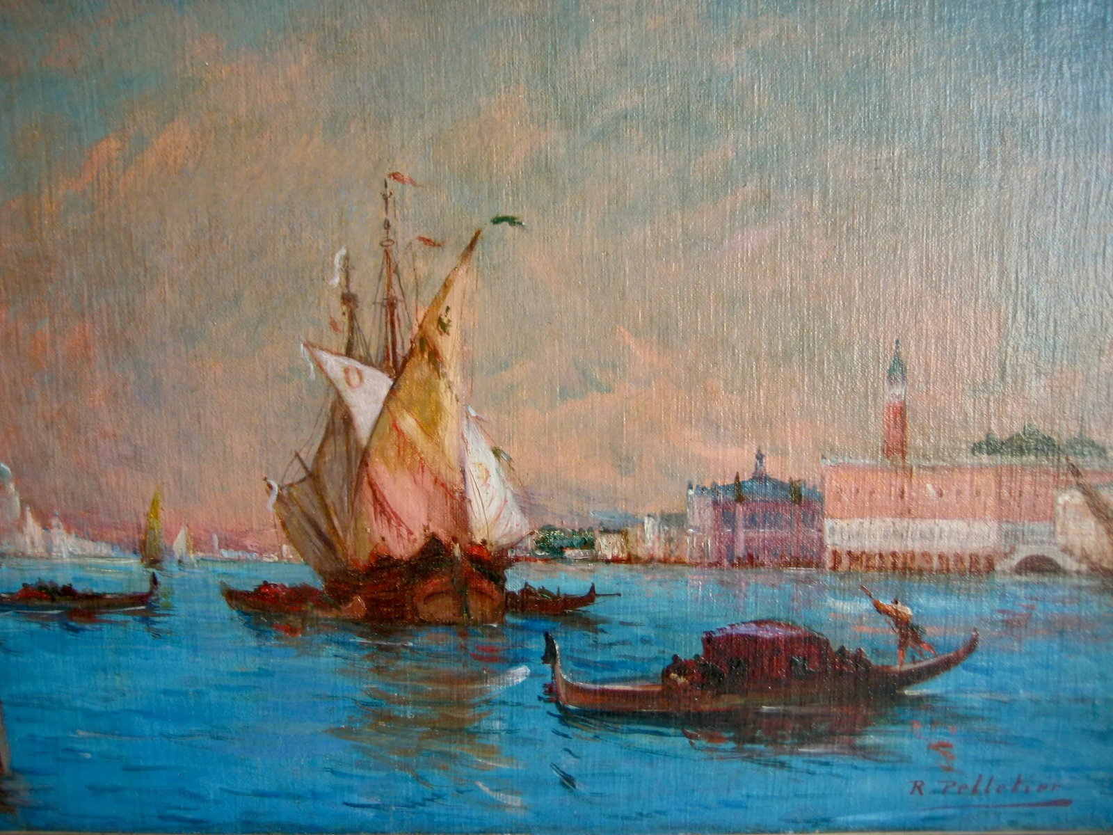 Pair of Venetian Oil Painting - 9