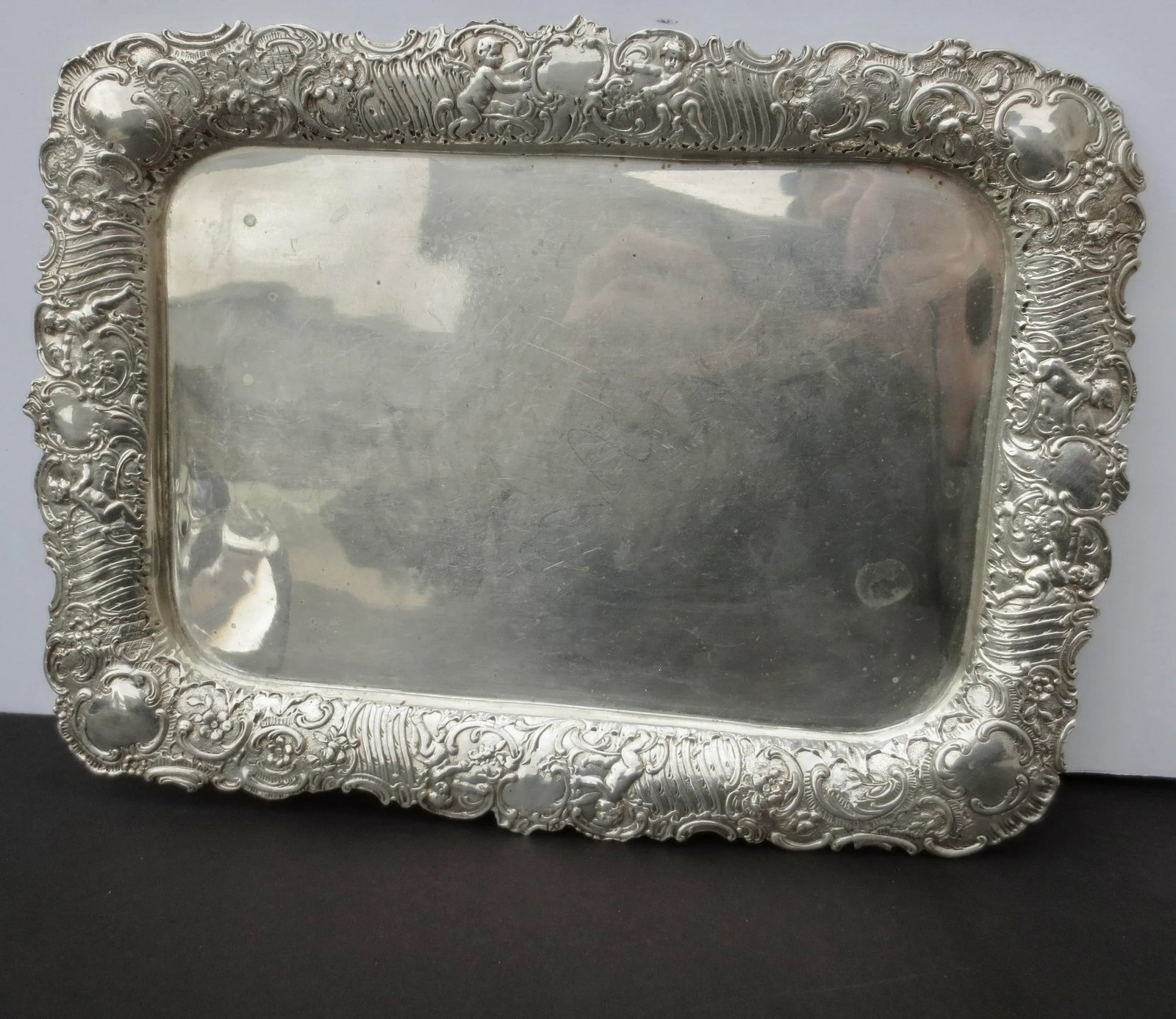 Antique Beaux Arts Silver Vanity Tray Circa 1880s' - 2