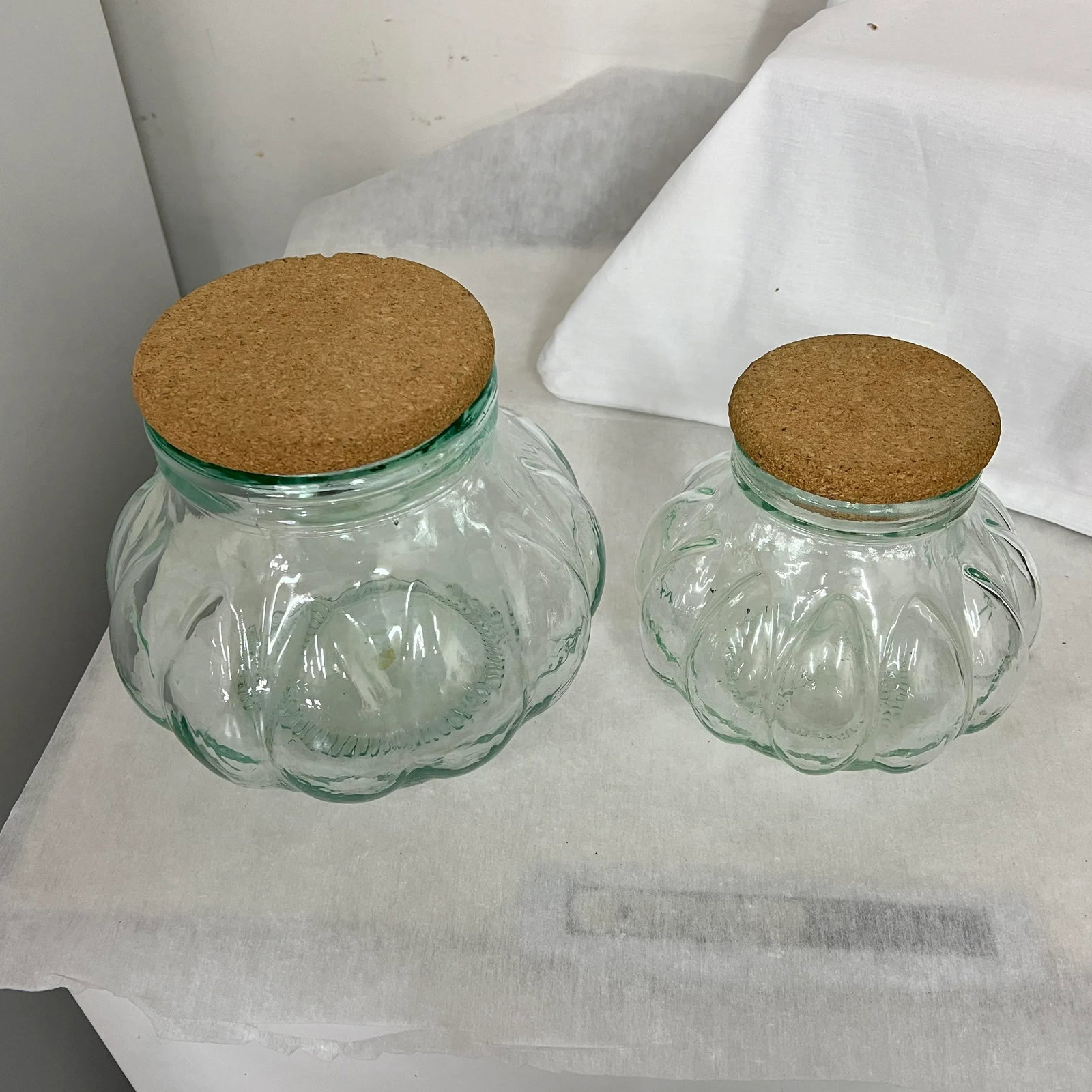 Italian Melon Shaped Apothecary Jars - a Pair - 2