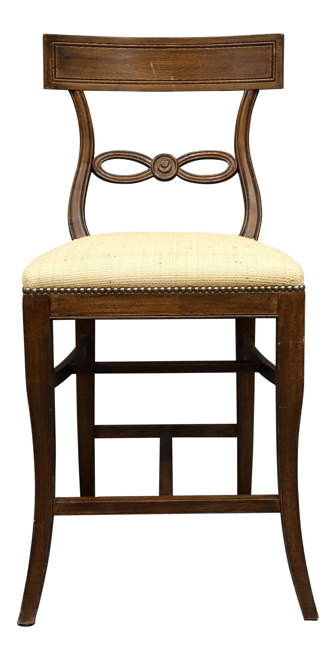 1980s Vintage Raffia Covered Seat Counter Stool (1 of 6)