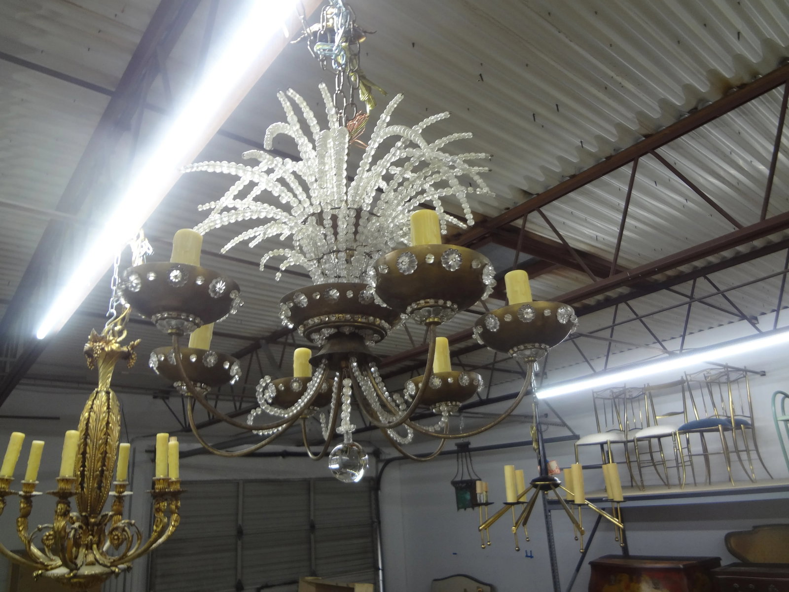 1940s French Maison Bagues Beaded Crystal Chandelier - 11