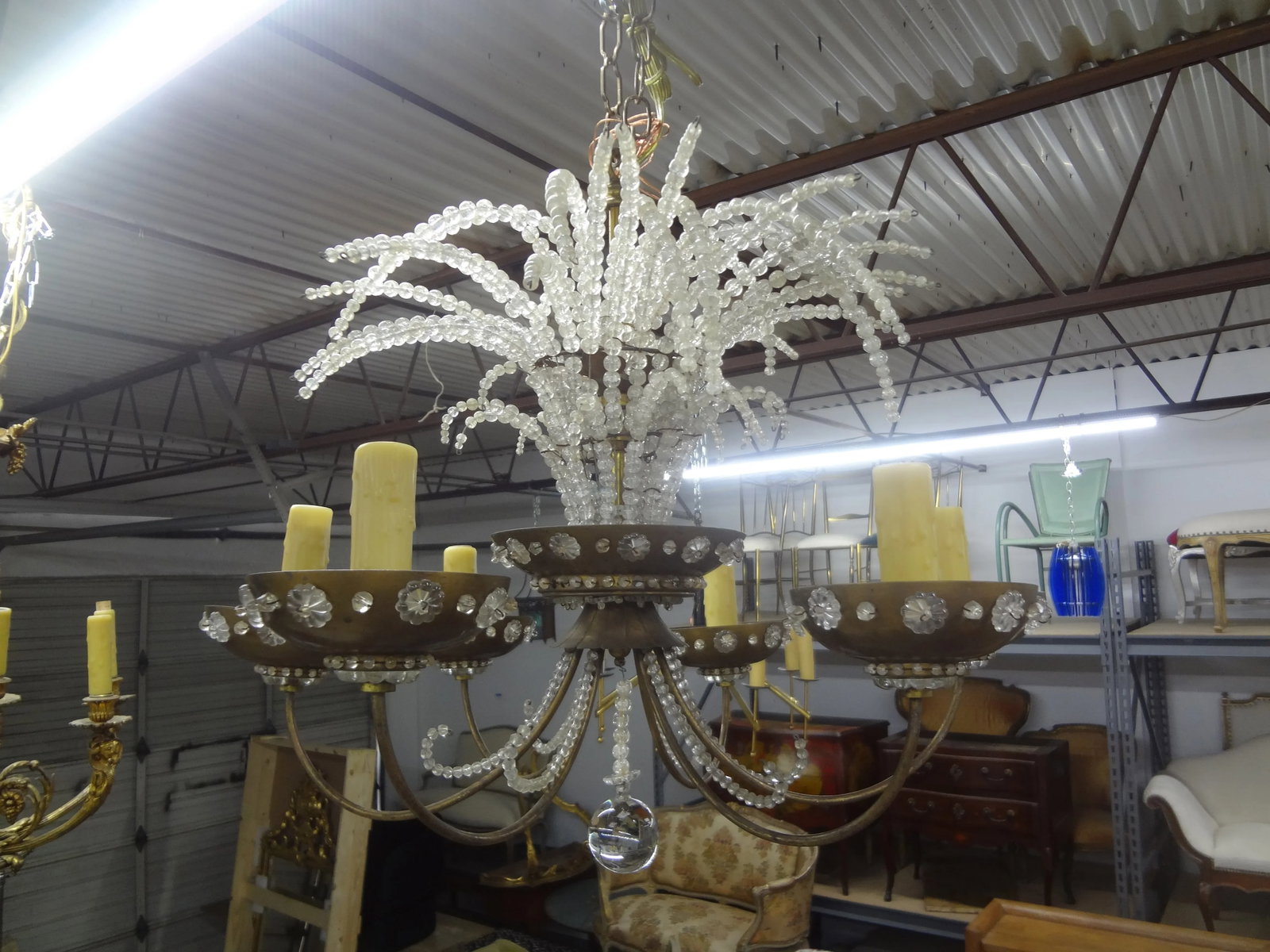 1940s French Maison Bagues Beaded Crystal Chandelier - 2