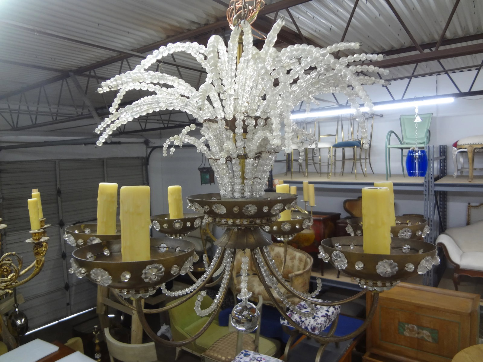 1940s French Maison Bagues Beaded Crystal Chandelier - 3