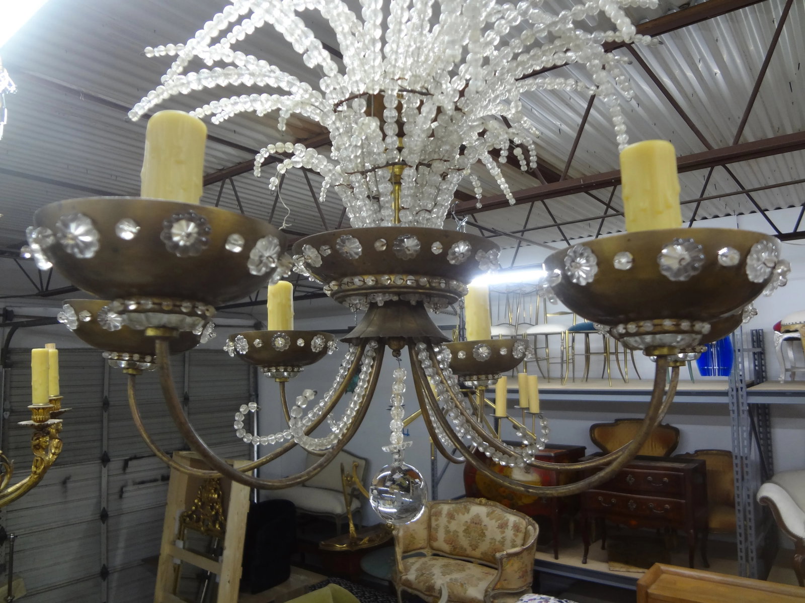1940s French Maison Bagues Beaded Crystal Chandelier - 4