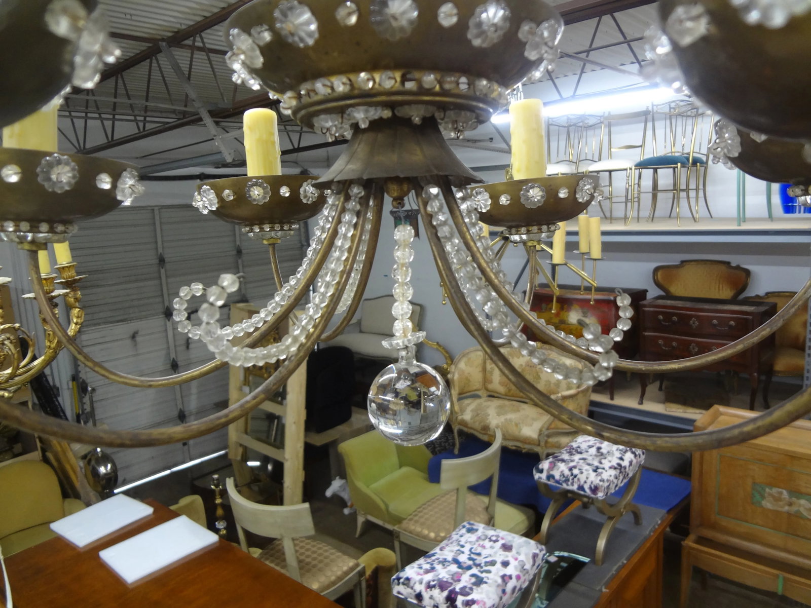 1940s French Maison Bagues Beaded Crystal Chandelier - 6