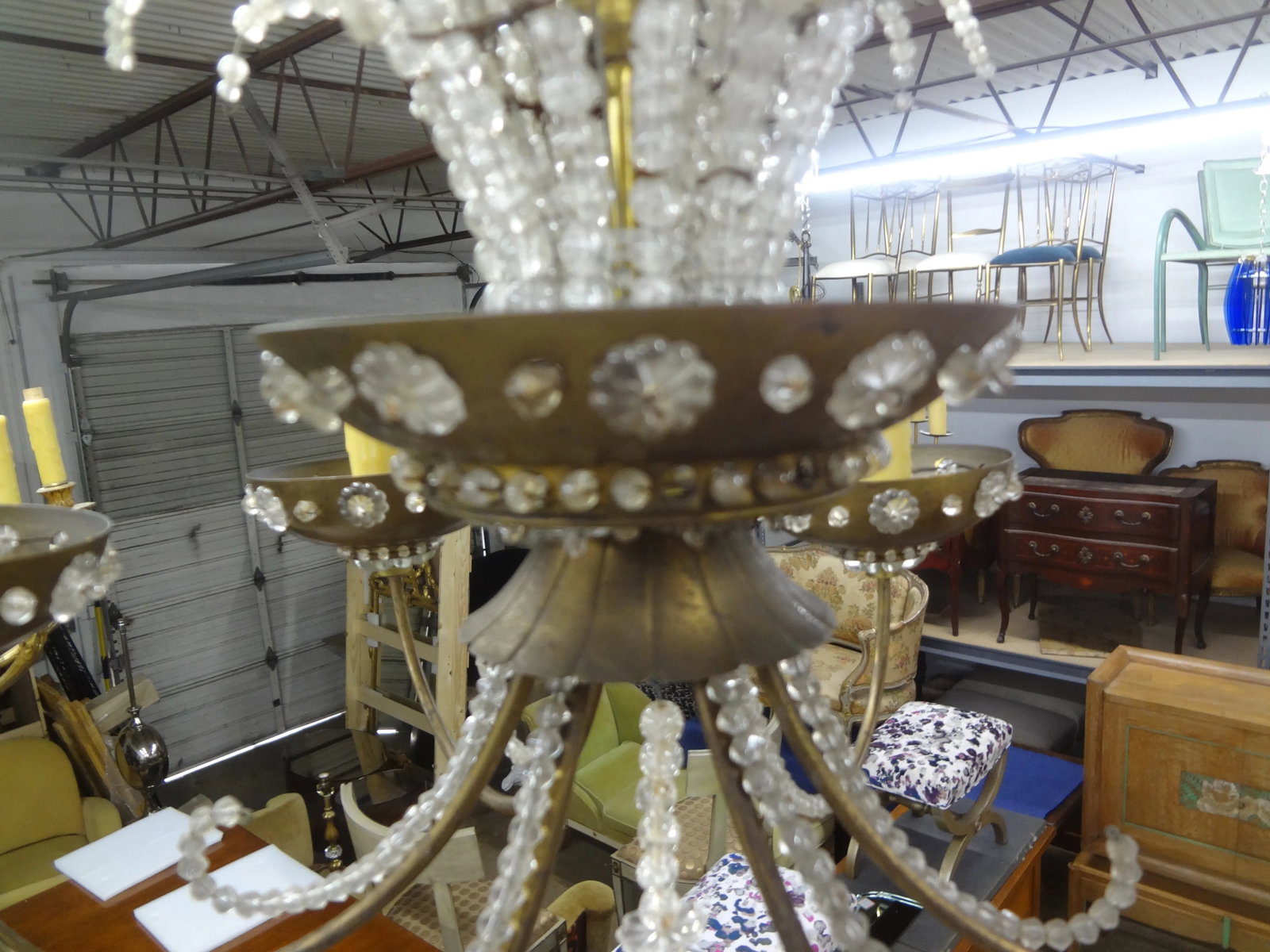 1940s French Maison Bagues Beaded Crystal Chandelier - 7