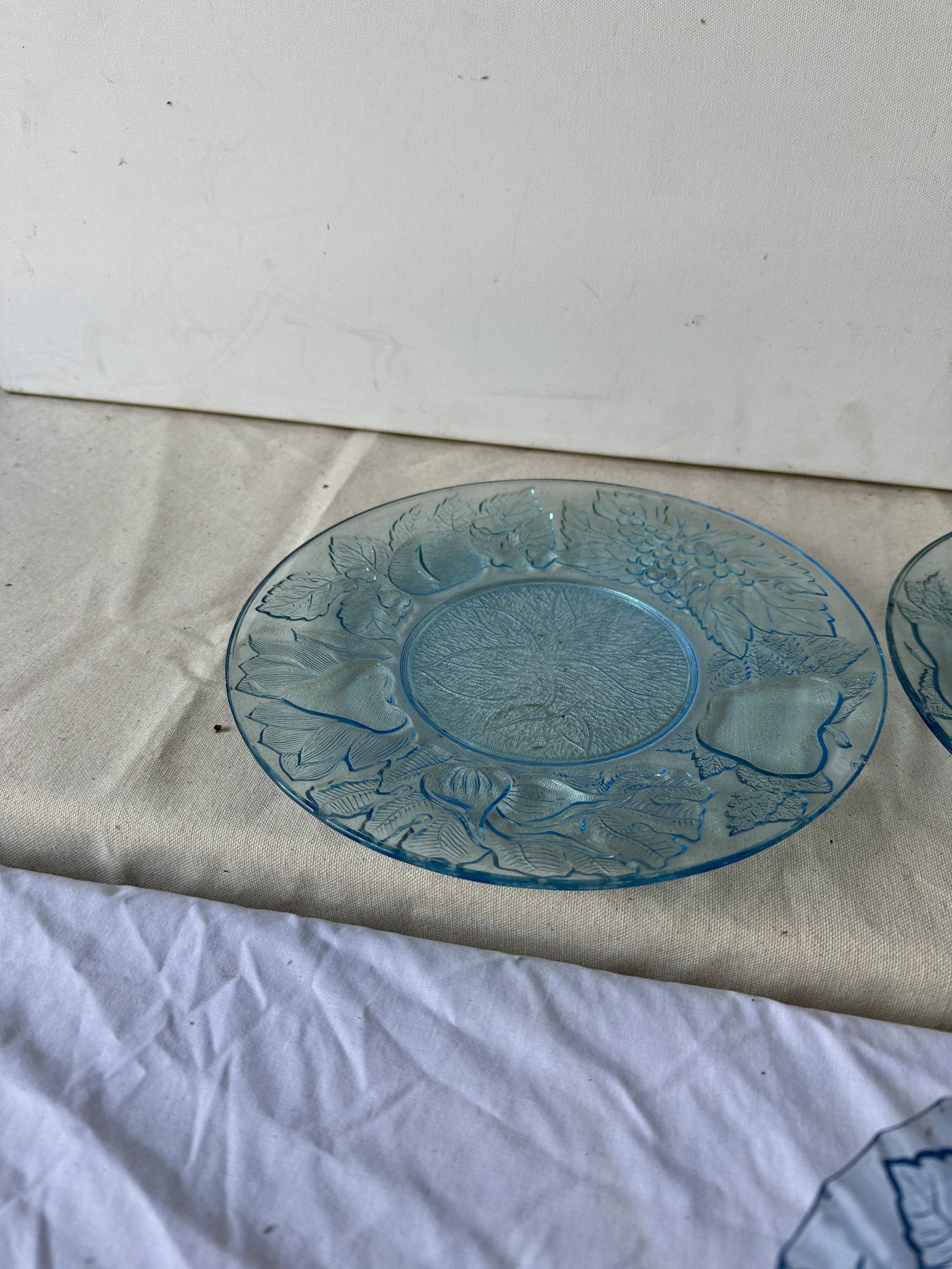 Set of 5 1970s Blue Glass Plates - 3