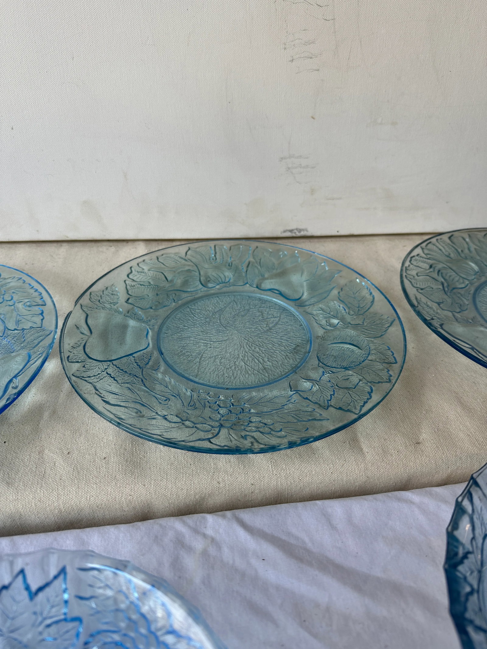 Set of 5 1970s Blue Glass Plates - 4