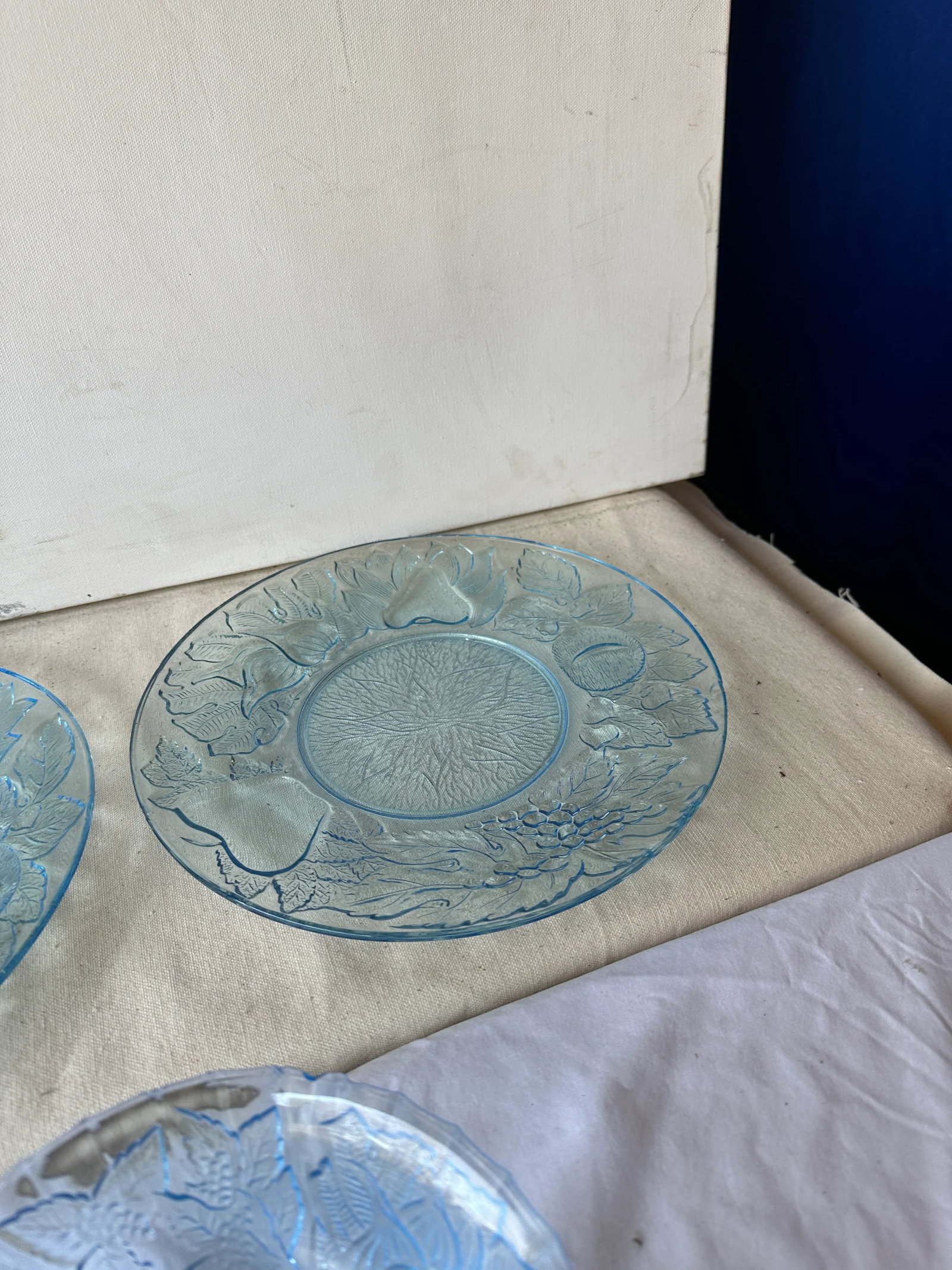 Set of 5 1970s Blue Glass Plates - 6
