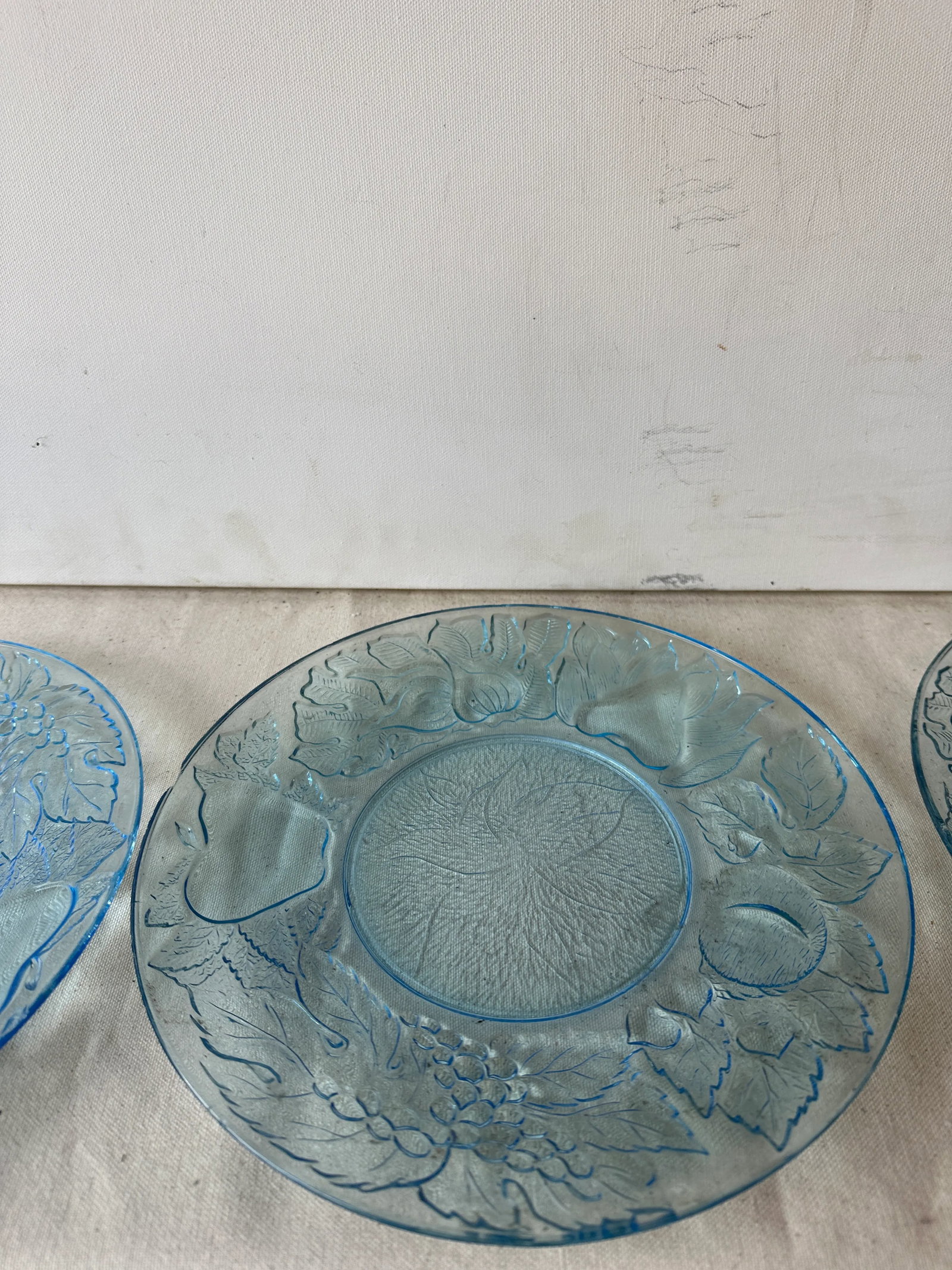 Set of 5 1970s Blue Glass Plates - 7
