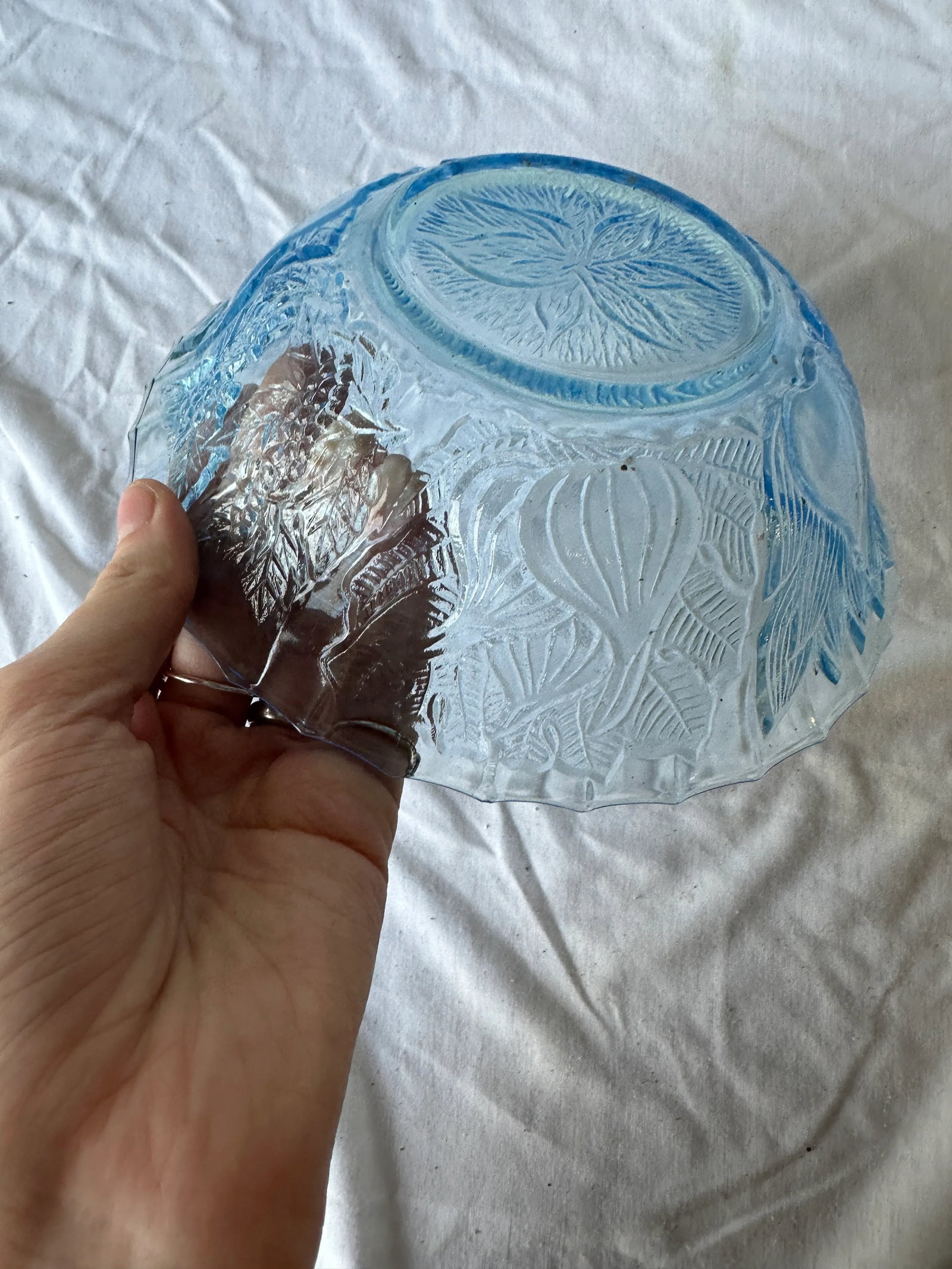 Set of 5 1970s Blue Glass Plates - 9