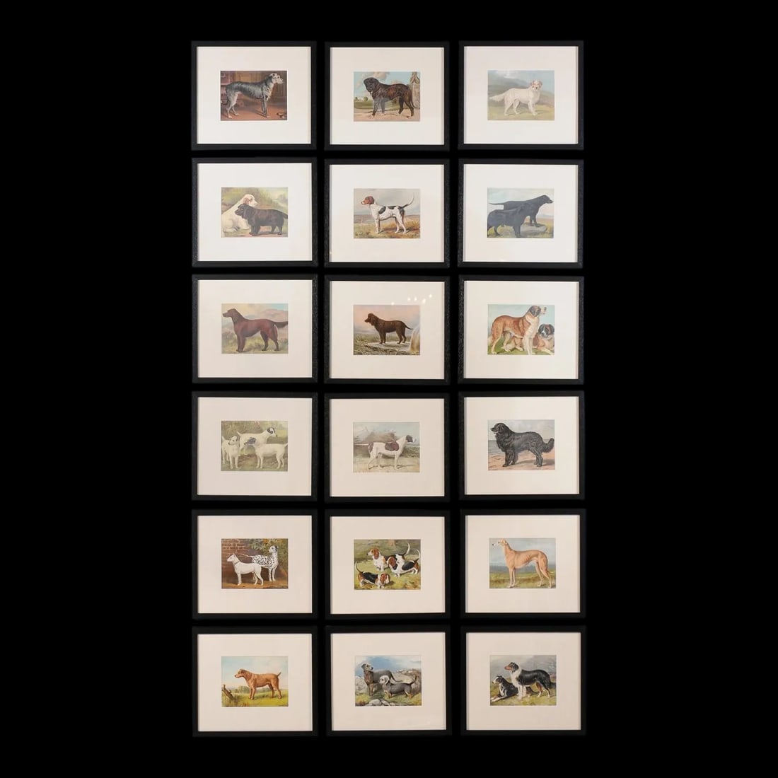 Mid 20th Century Cassell, Petter, Galpin & Co Chromolithograph Dog Print in Black Frame - 4