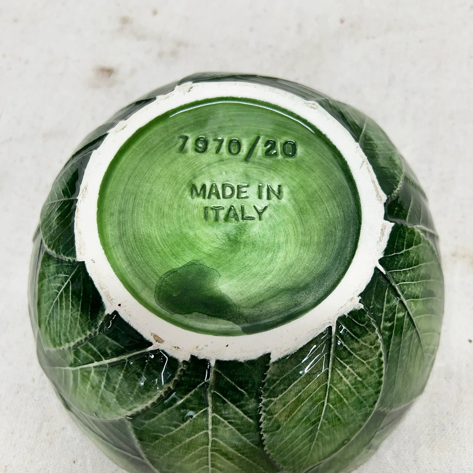 Italian Green Leaf Pattern Bowl - 2