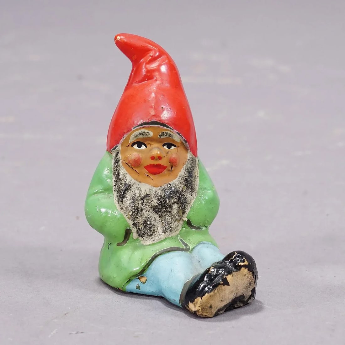 Lot of Four Tiny Terracotta Garden Gnomes, Germany Ca. 1950s - 5
