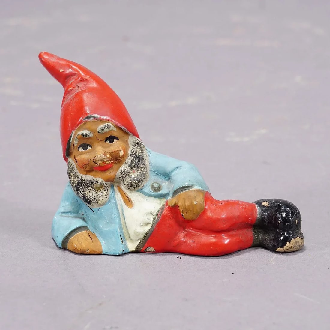 Lot of Four Tiny Terracotta Garden Gnomes, Germany Ca. 1950s - 6