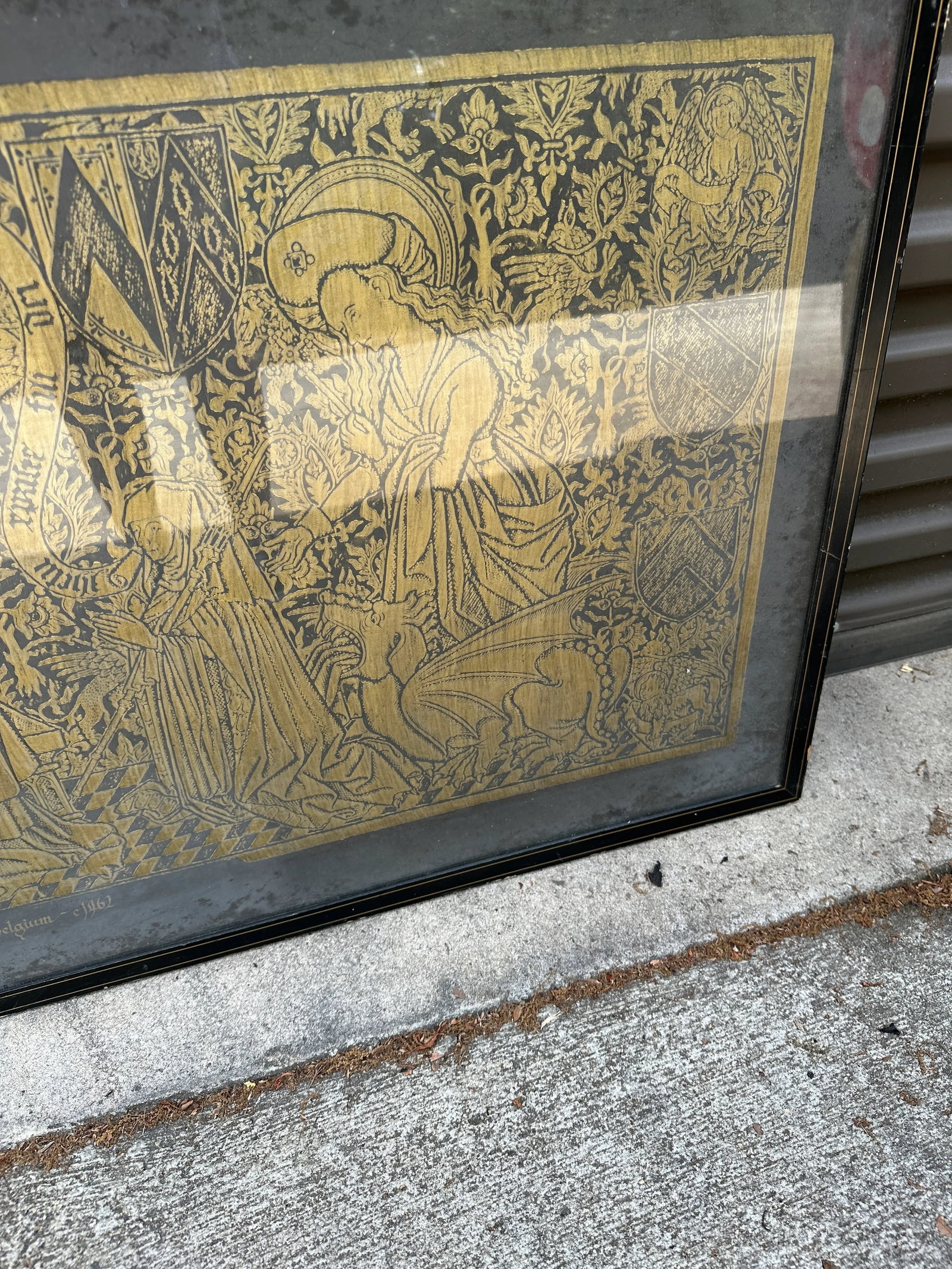 1970s Brass Framed Antique Rubbing - 4