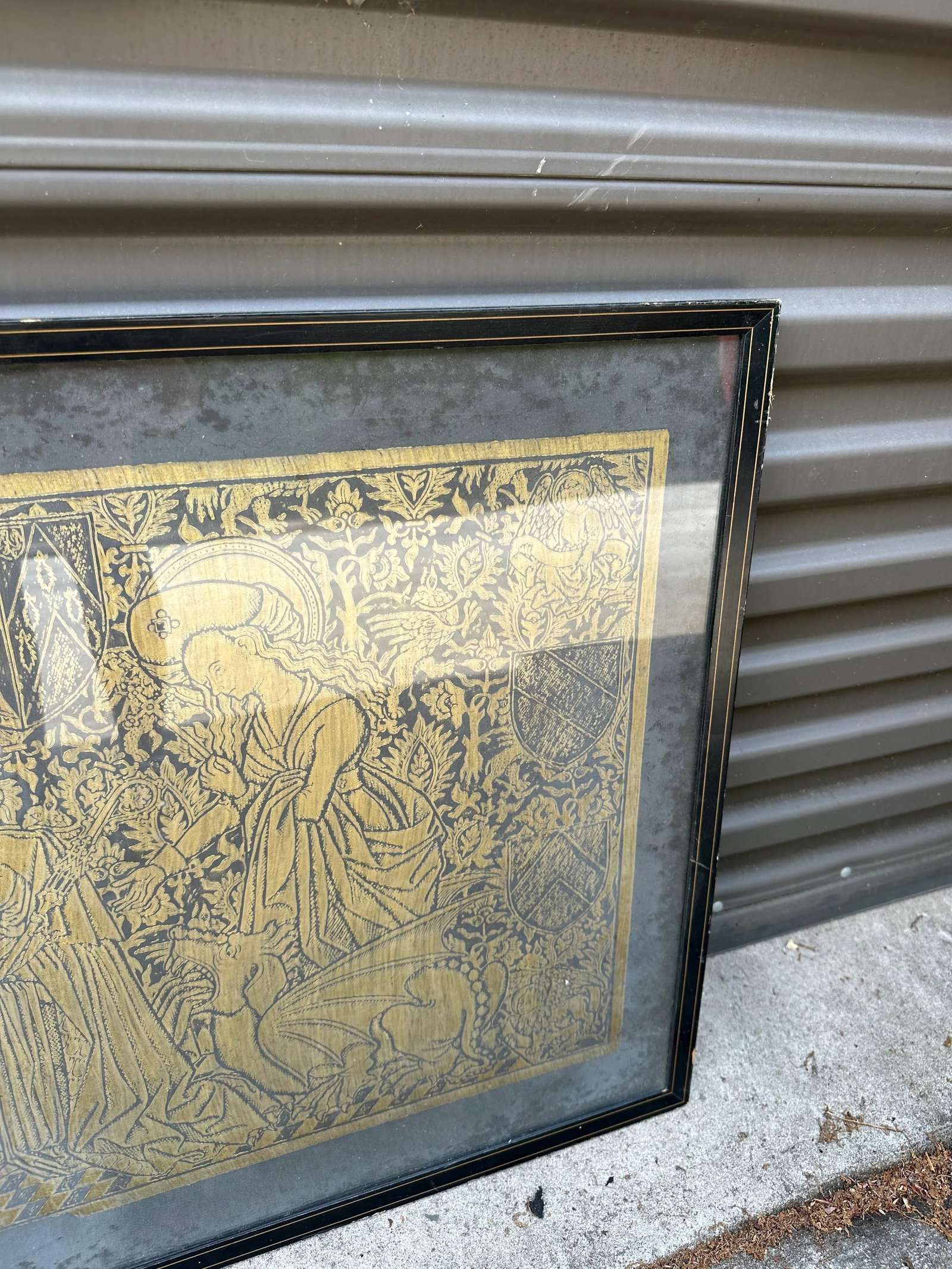 1970s Brass Framed Antique Rubbing - 5