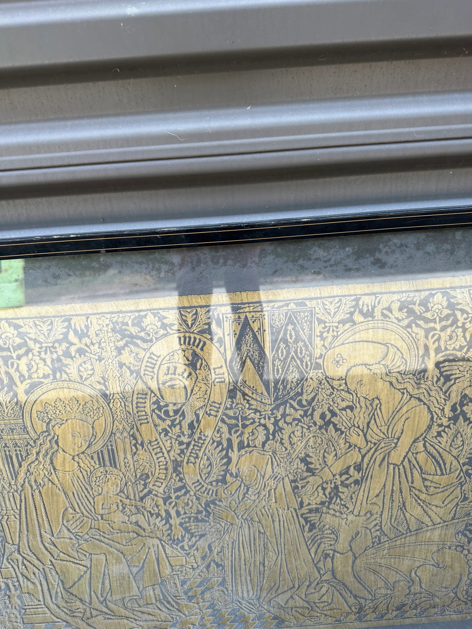 1970s Brass Framed Antique Rubbing - 6