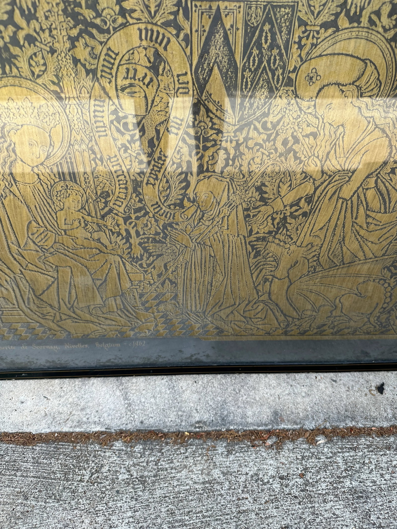 1970s Brass Framed Antique Rubbing - 7