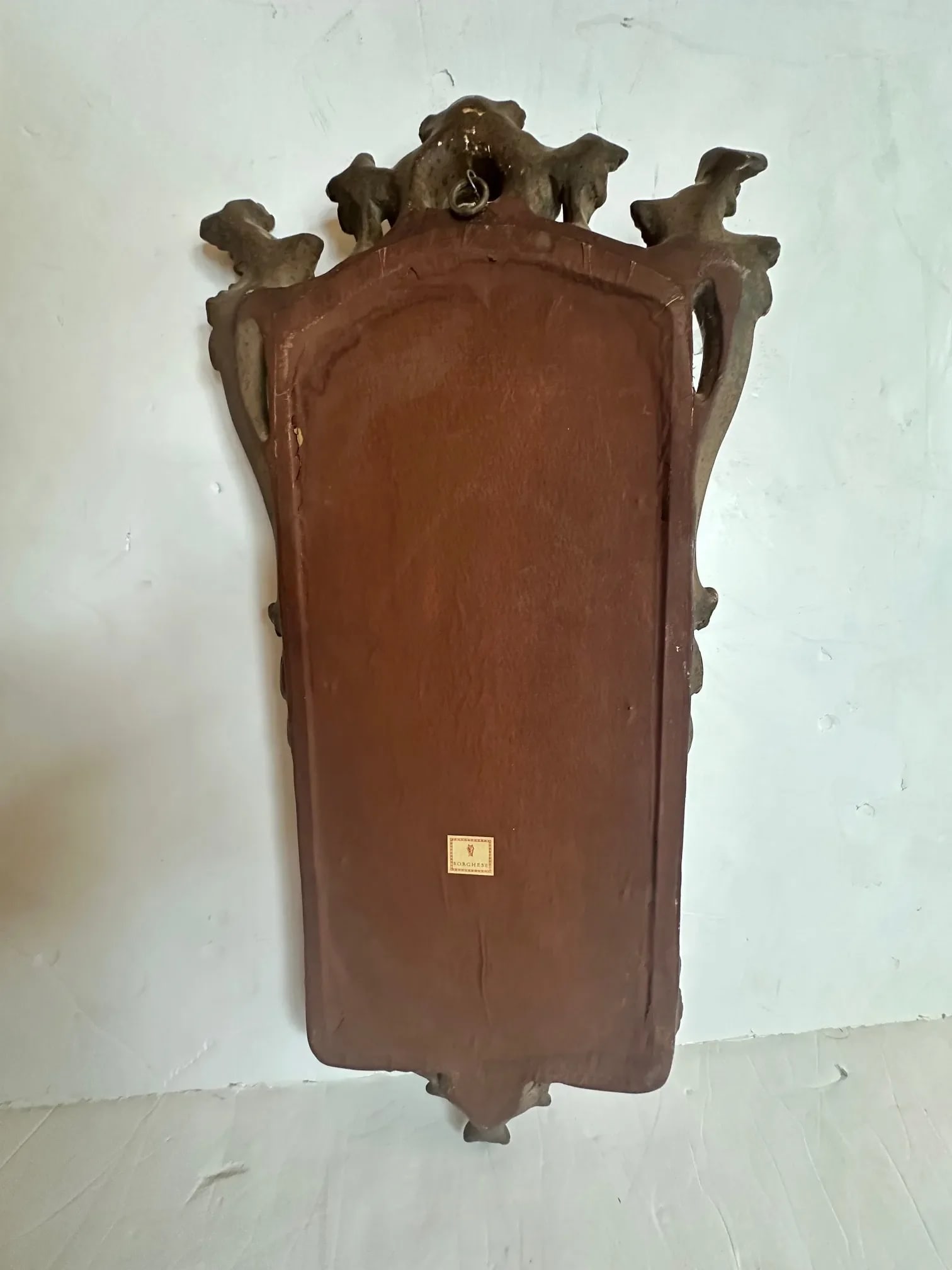 Elegant Vintage Italian Borghese Hand Carved Giltwood Mirror - 5