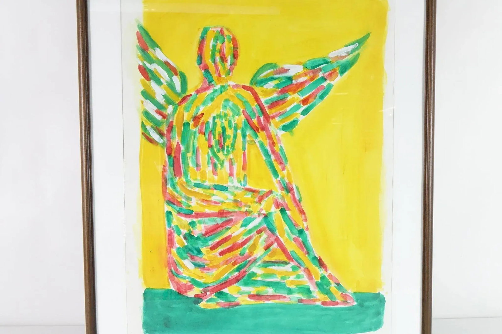 Late 20th Century The Sitting Angel Large Original Watercolor on Paper Signed - 2