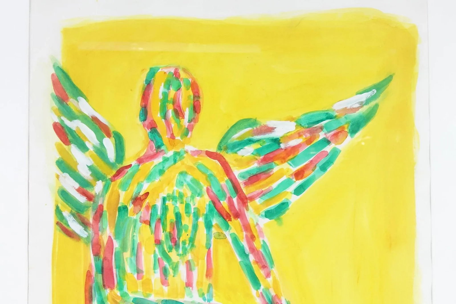 Late 20th Century The Sitting Angel Large Original Watercolor on Paper Signed - 3