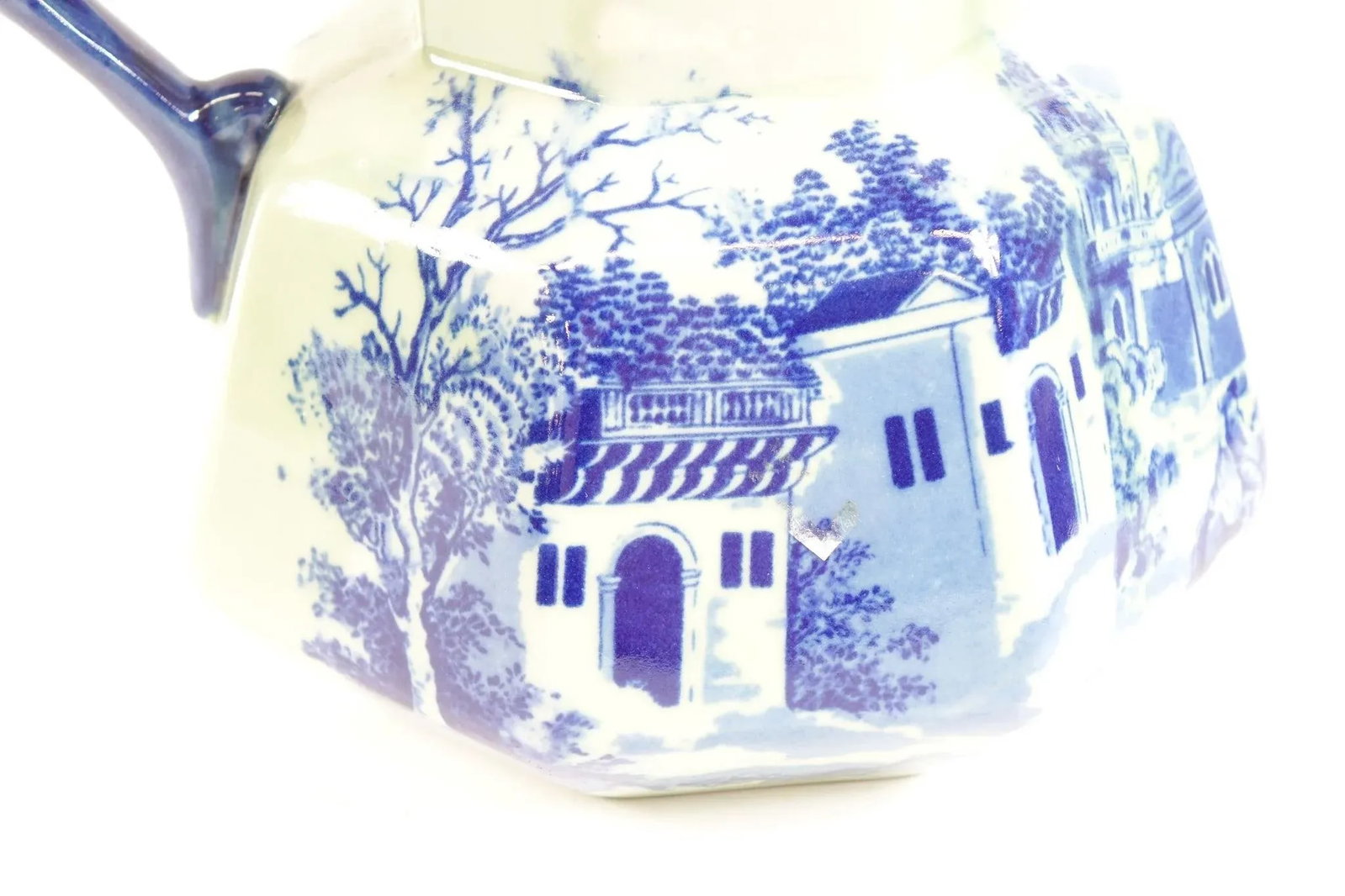 Vintage Victoria Ware Ironstone Pitcher With a Blue and White Design - 3