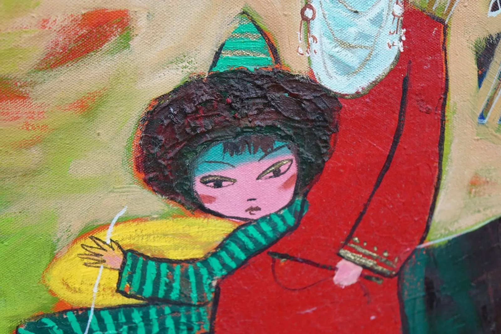 Journey Through the Hills - Mid 20th Century Original Oil Painting on Canvas Signed on the Bottom, - 2