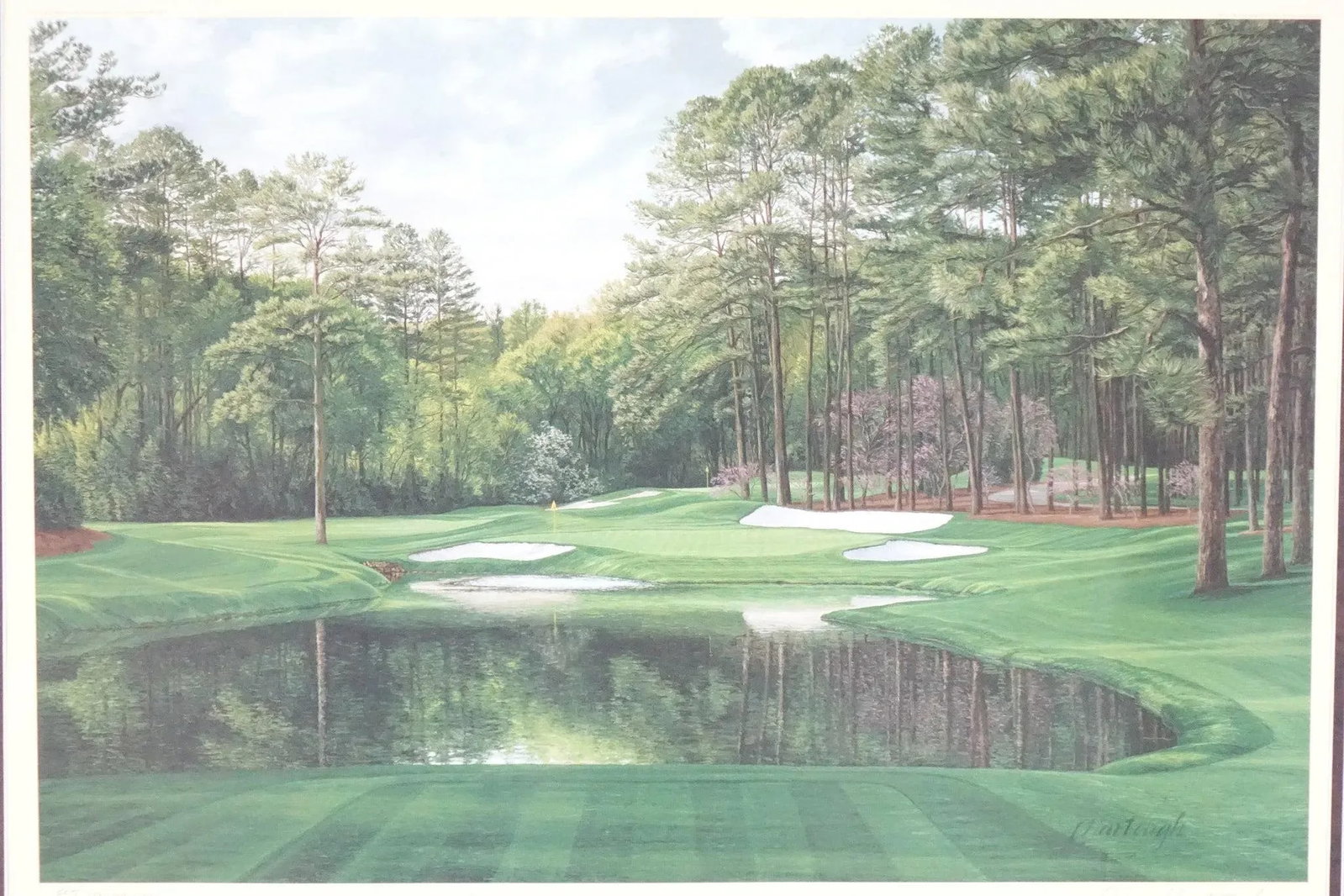 The 16th Hole by Linda Hartough - Late 20th Century Lithograph Signed and Stamped With Signet, Fra - 2