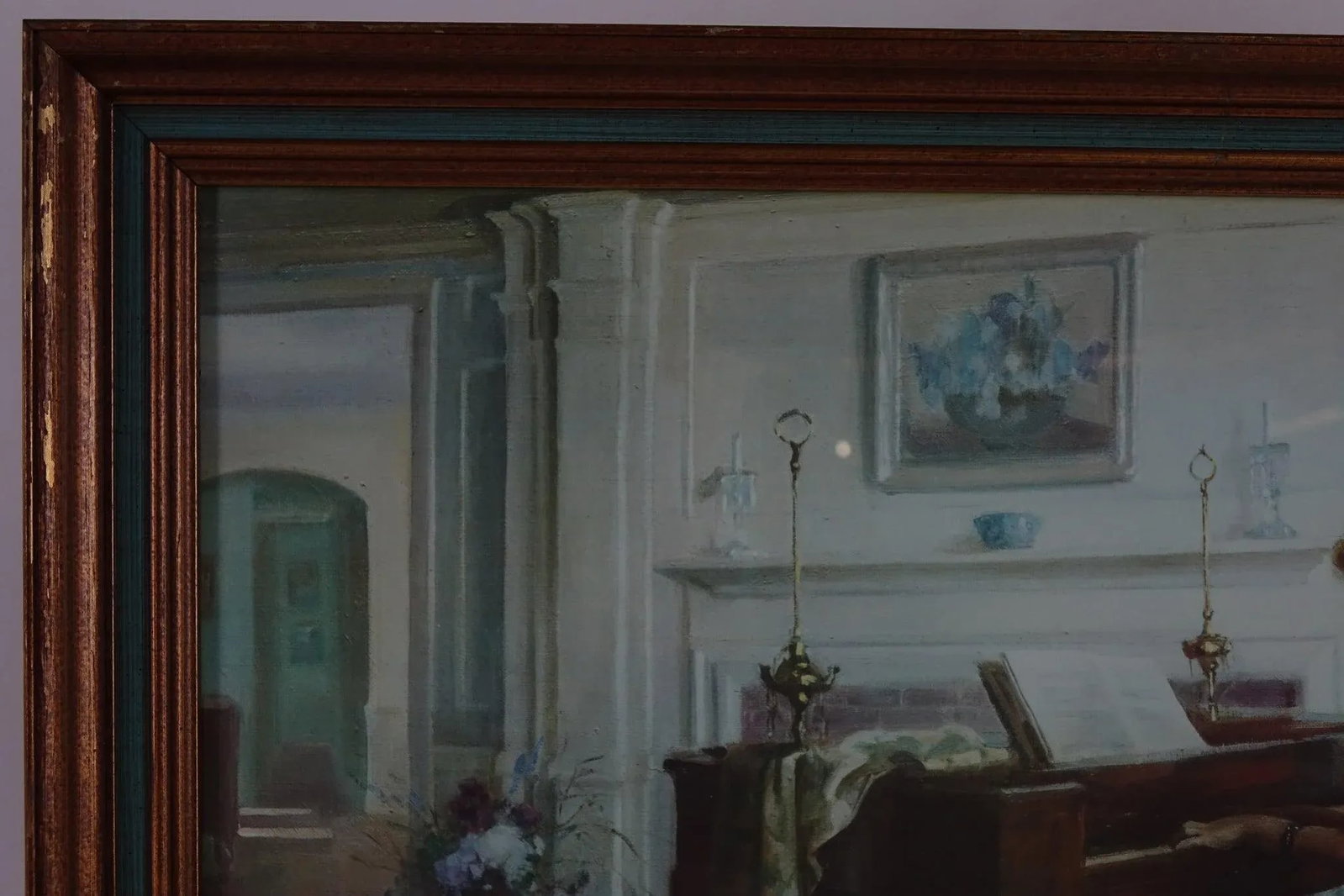 Late 20th Century Woman at the Piano" – Print of Original Oil on Canvas - 3