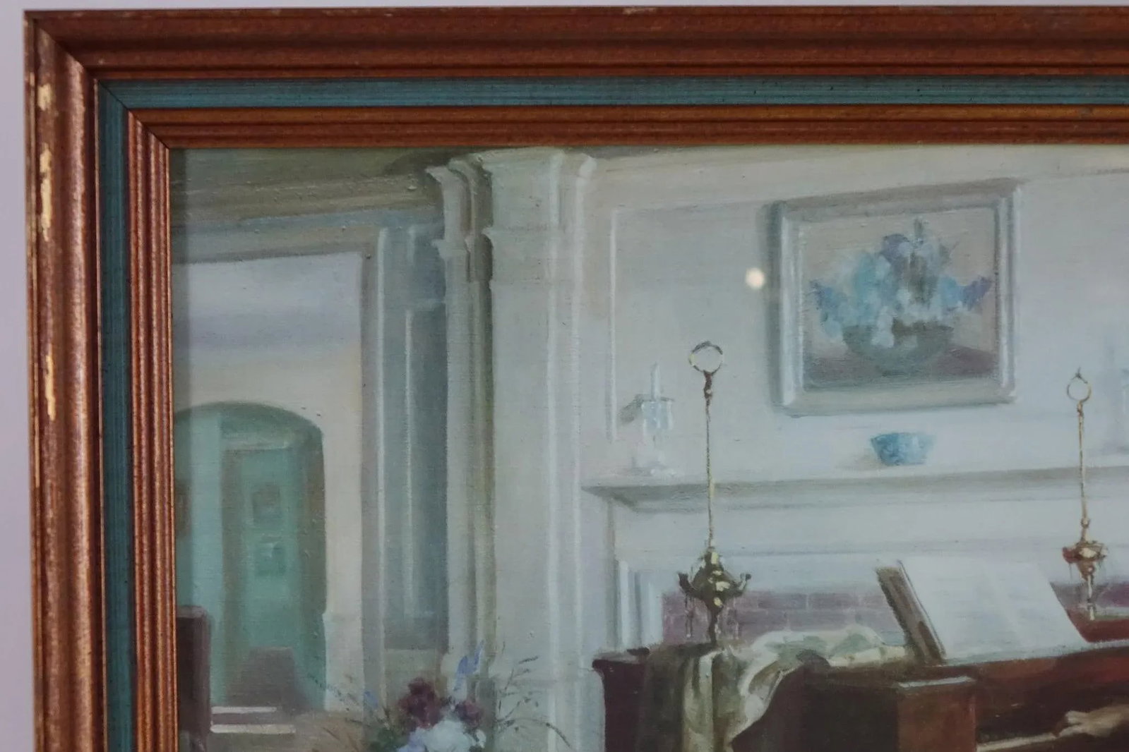 Late 20th Century Woman at the Piano" – Print of Original Oil on Canvas - 6