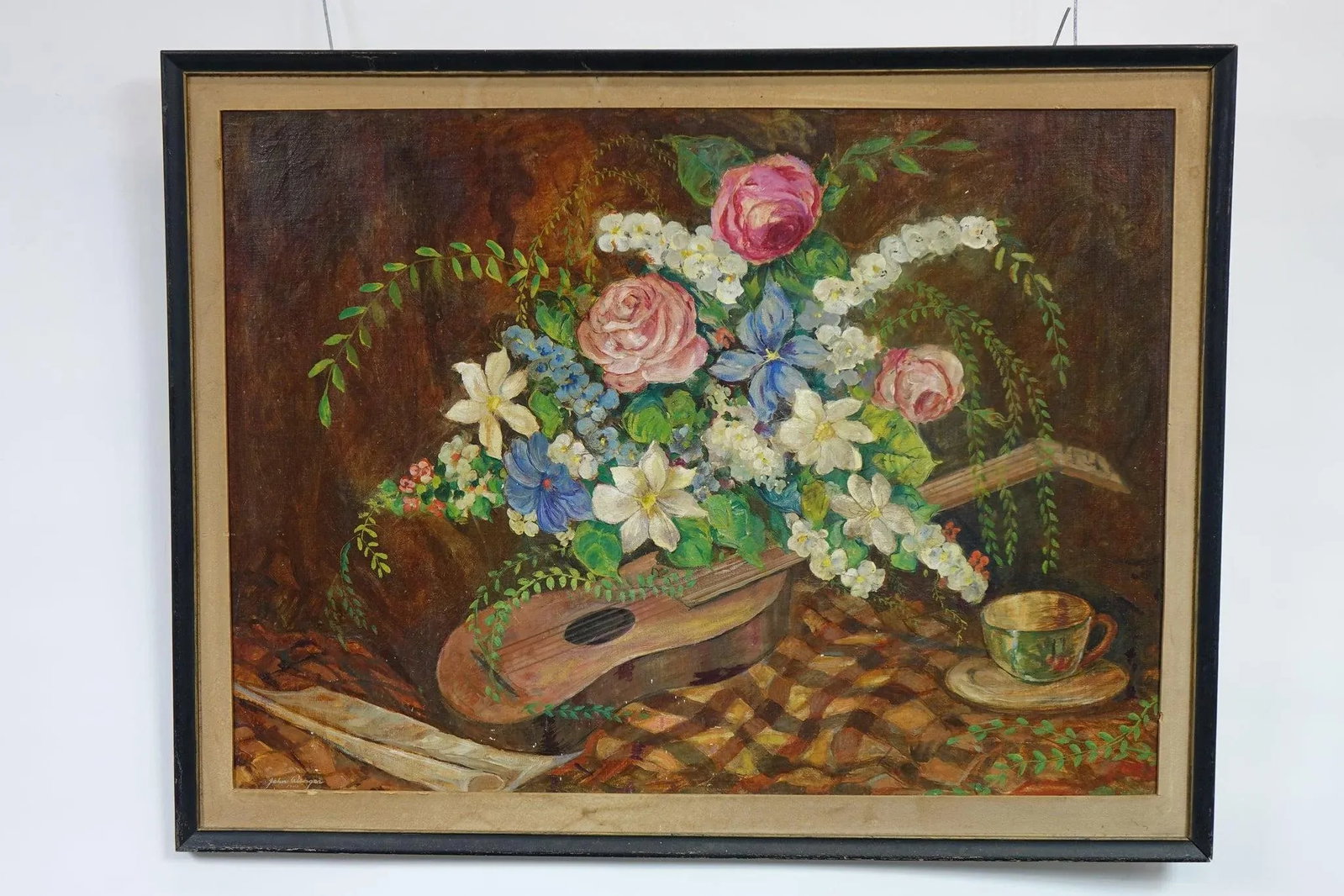 Mid 20th Century Still Life Original Oil on Canvas Signed - 6