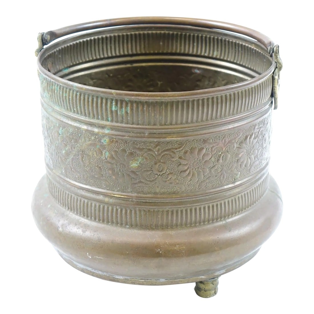 Antique Middle Eastern Tripod Bucket With Marking on the Bottom (1 of 5)