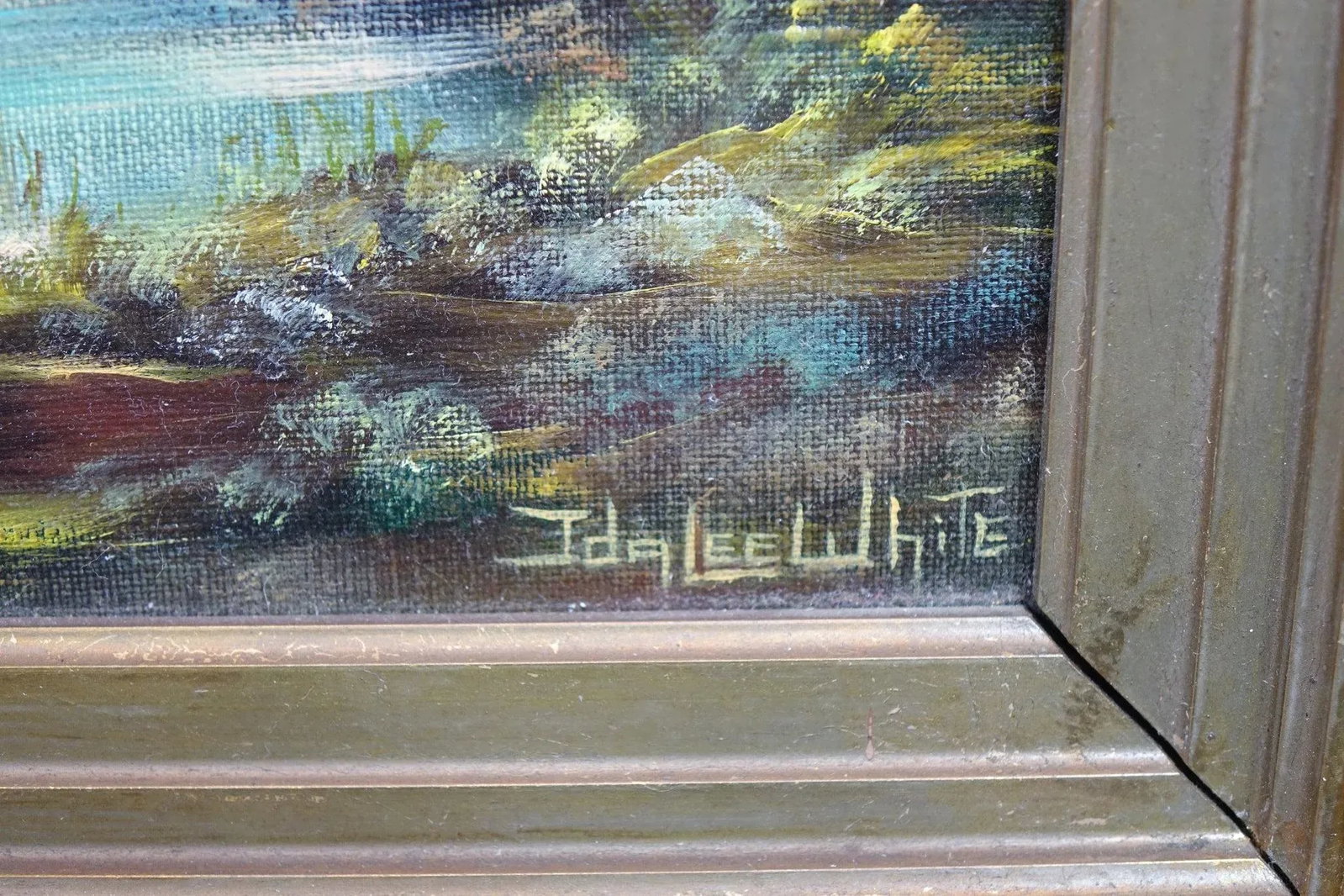 Echoes of a Quiet Day - Mid 20th Century Original Oil on Canvas Signed, Framed - 7