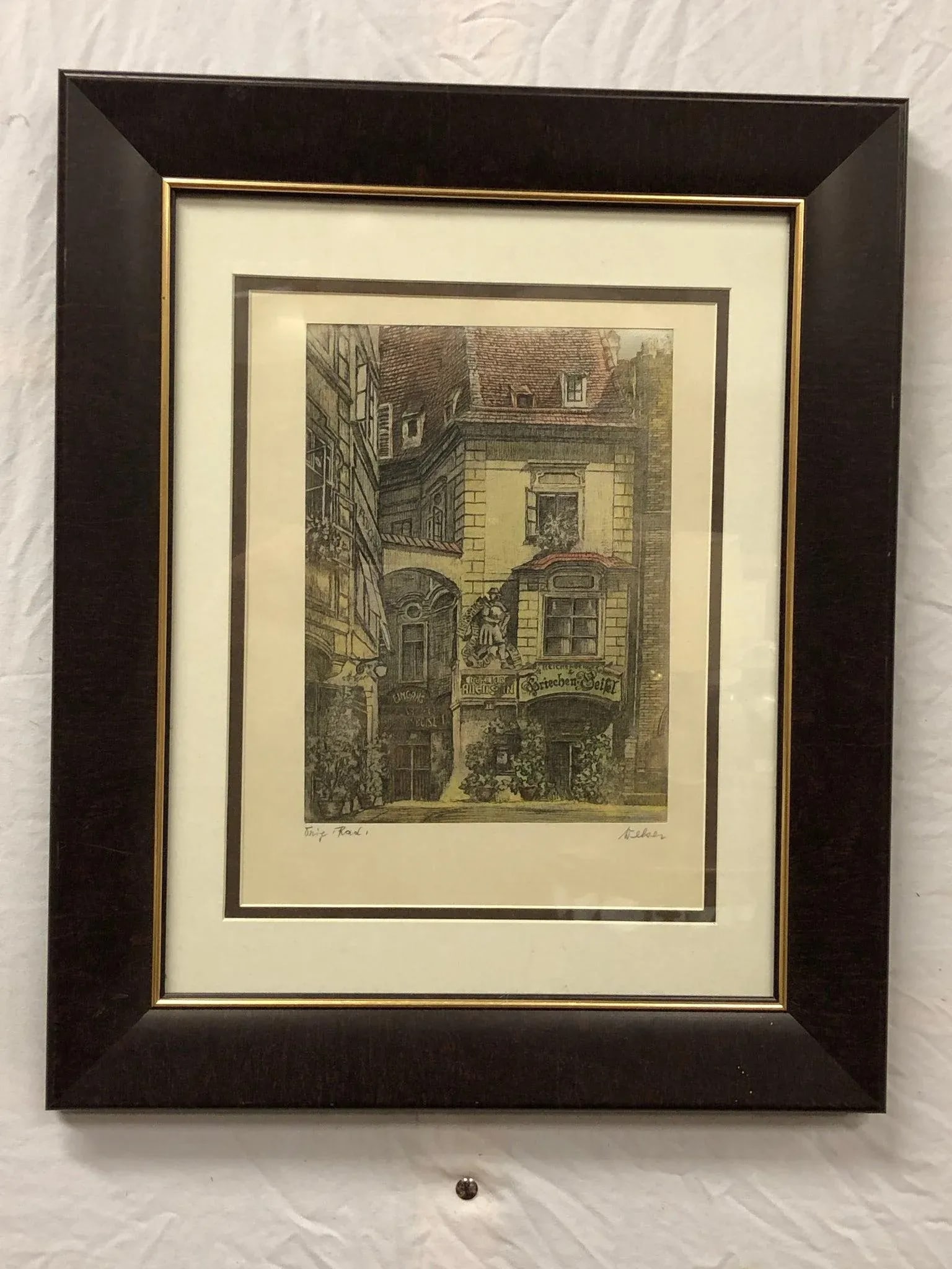 Mid 20th Century Print Signed on the Bottom, Framed - 2