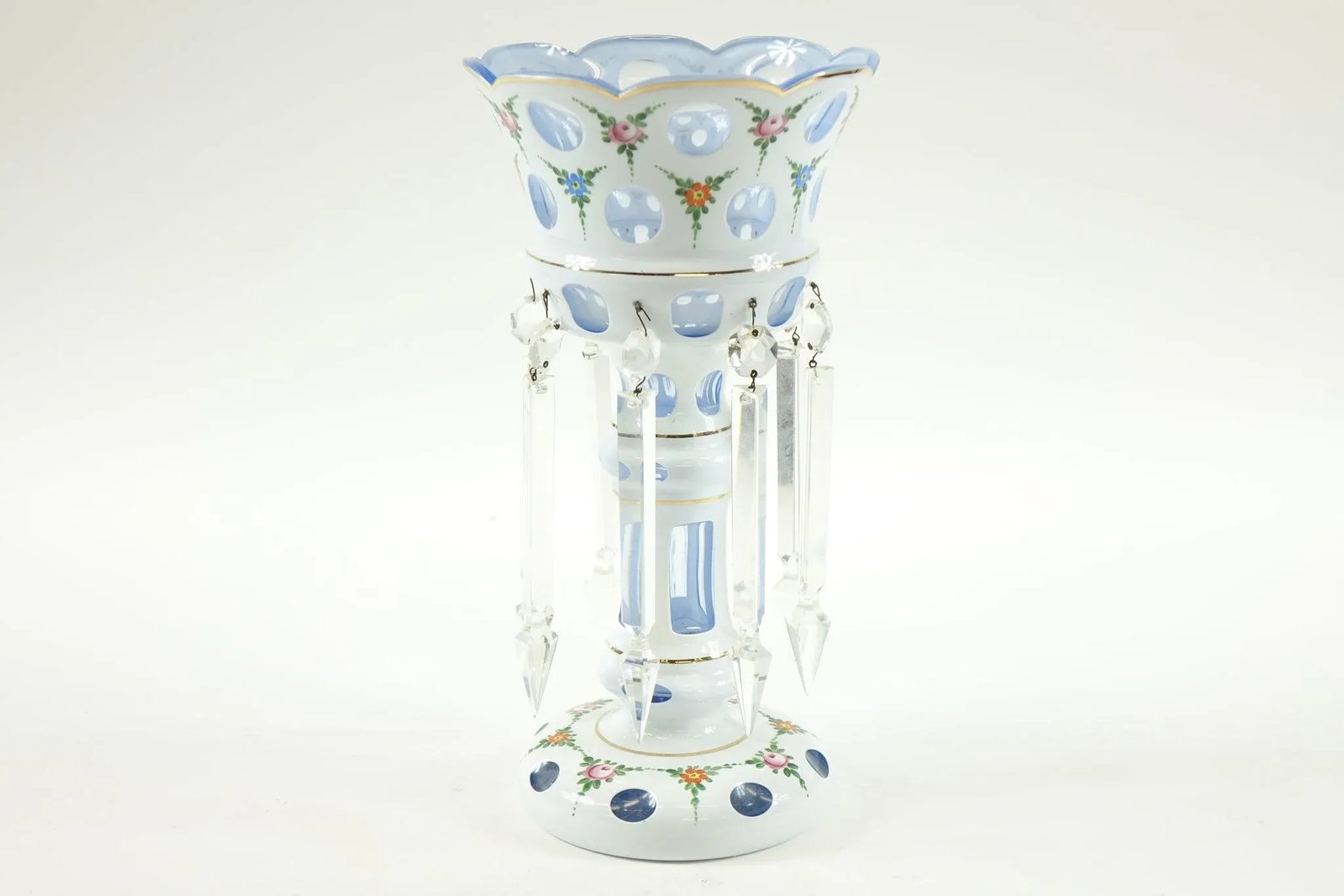 Early 20th Century Czech Decorative Hand Painted Glass Vases - A Pair - 2