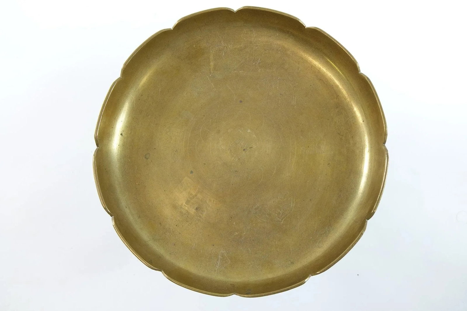 Antique Chinese Footed Brass Tray - 2