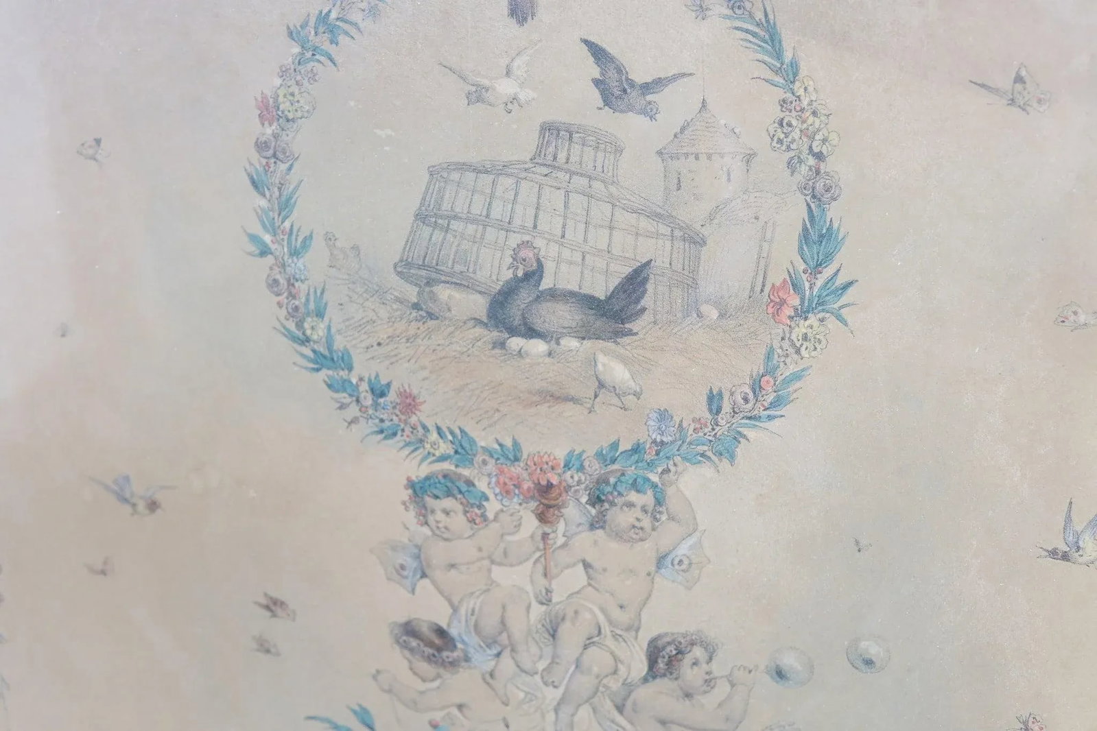 19th Century Still Life Painting with Pencil Signed Original, Framed - 4
