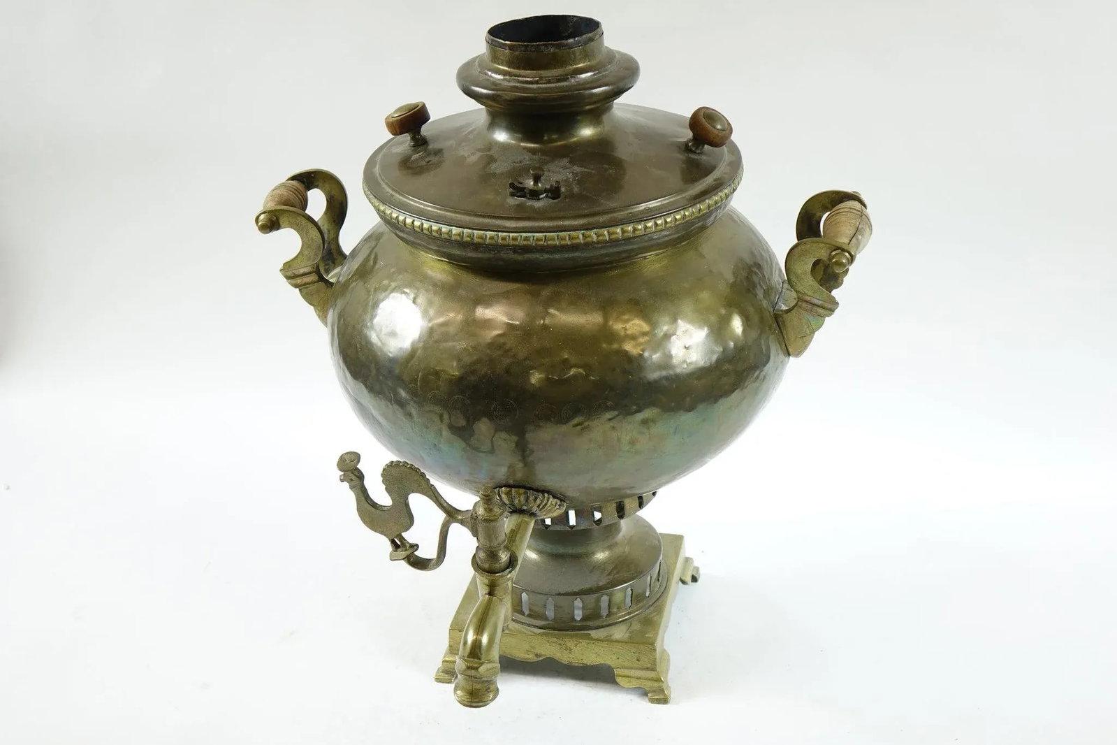 Antique Brass Russian Samovar 19th Century With Stamps - 2