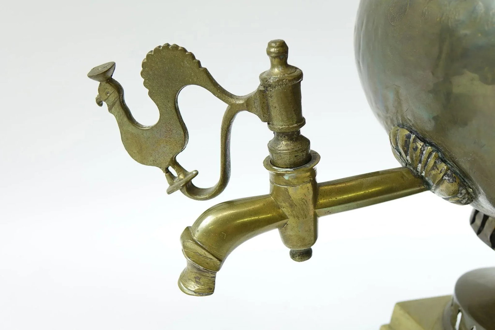 Antique Brass Russian Samovar 19th Century With Stamps - 4