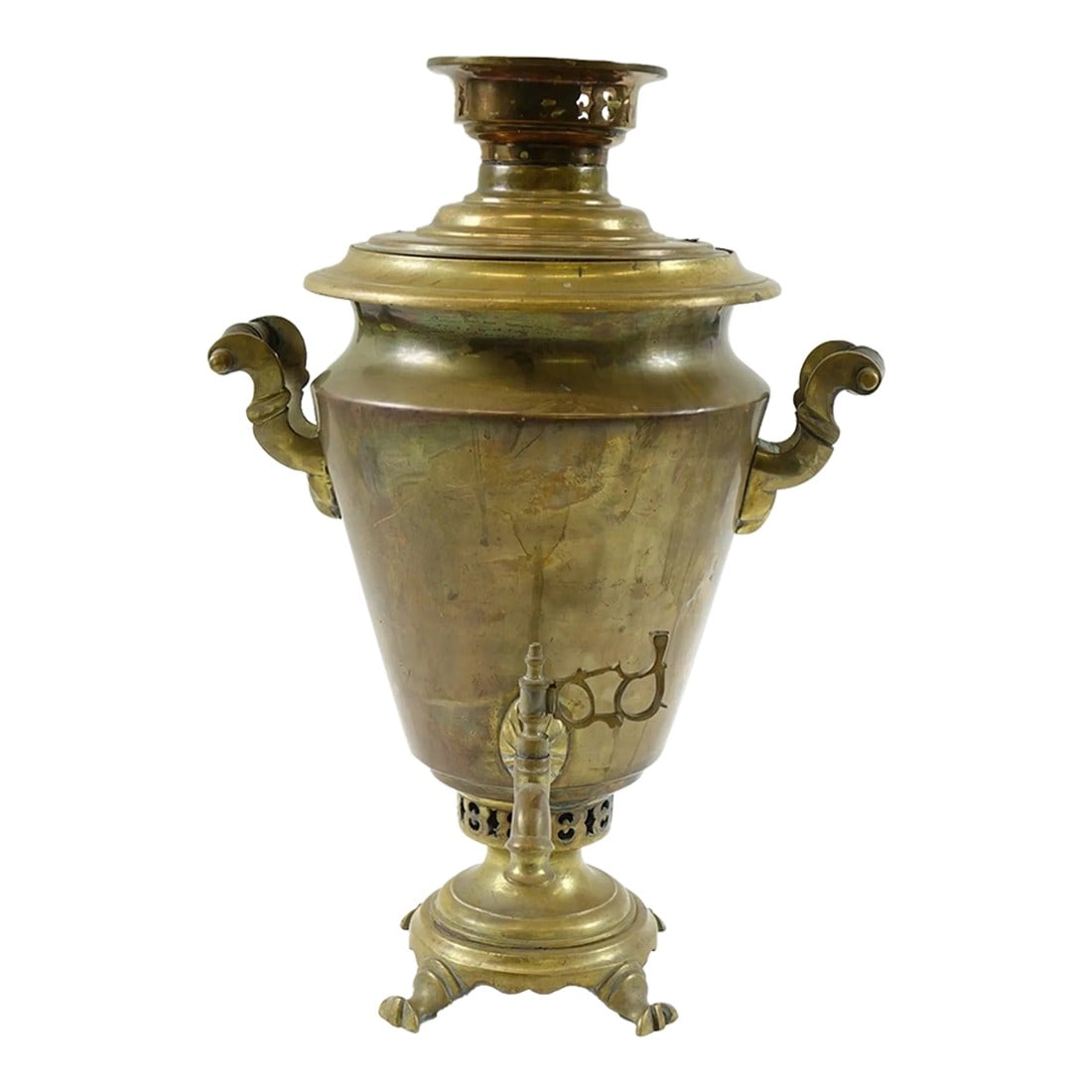Antique Brass Russian Samovar 19th Century With Stamps 9 (1 of 10)