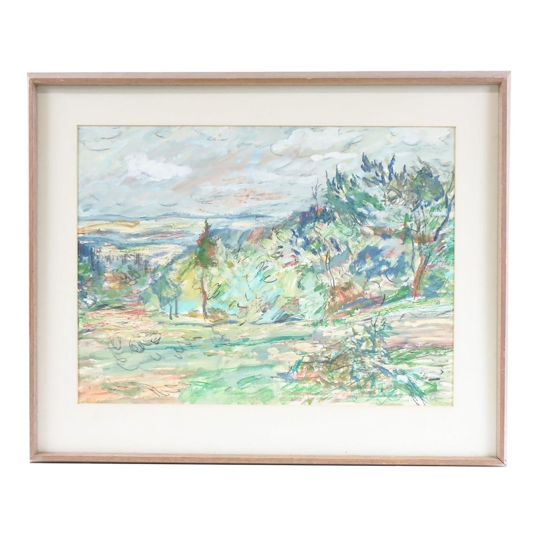 Brush of Light, Breath of Trees - Abstract Landscape Original Mixed Media Painting Signed: This vibrant and expressive abstract landscape is a signed original, rendered in mixed media. The composition flows with an emotional energy, capturing a natural scene not through strict realism, but