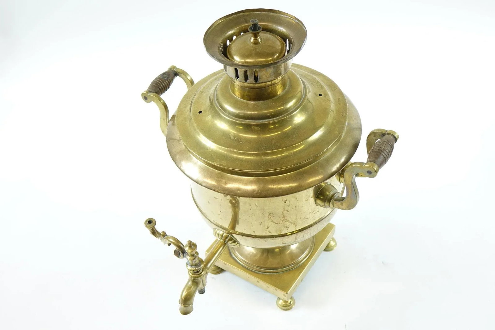 Antique Brass Samovar 19th Century With Stamps Missing Top Knobs - 2