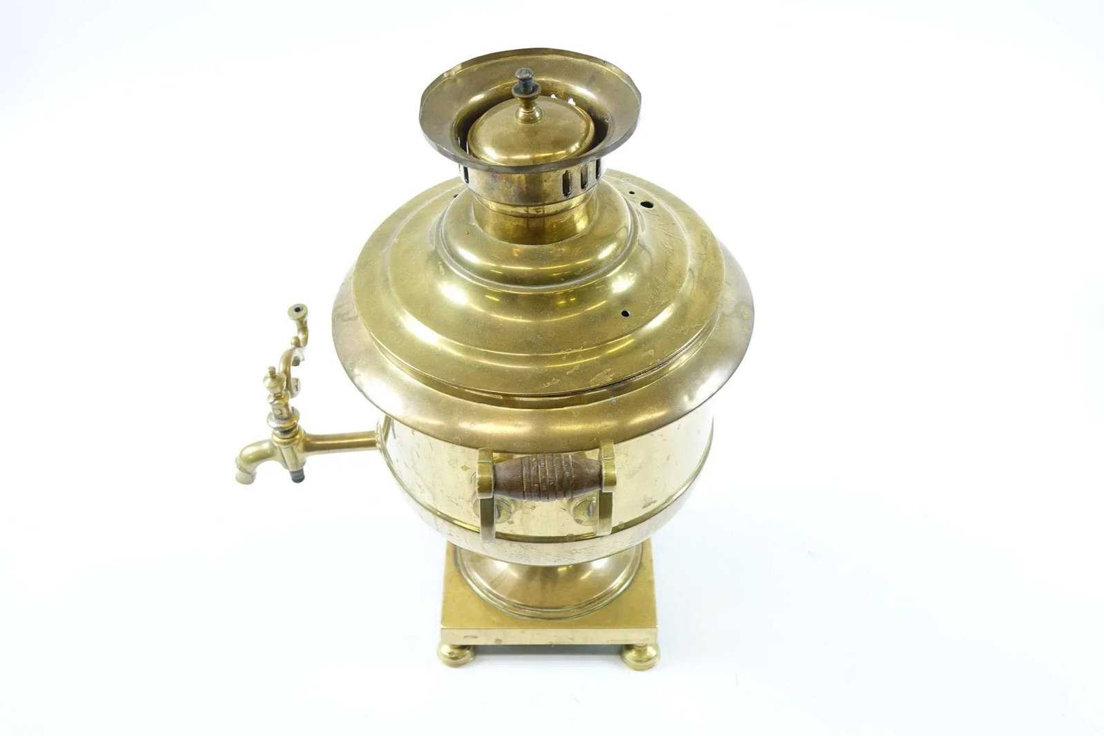 Antique Brass Samovar 19th Century With Stamps Missing Top Knobs - 3