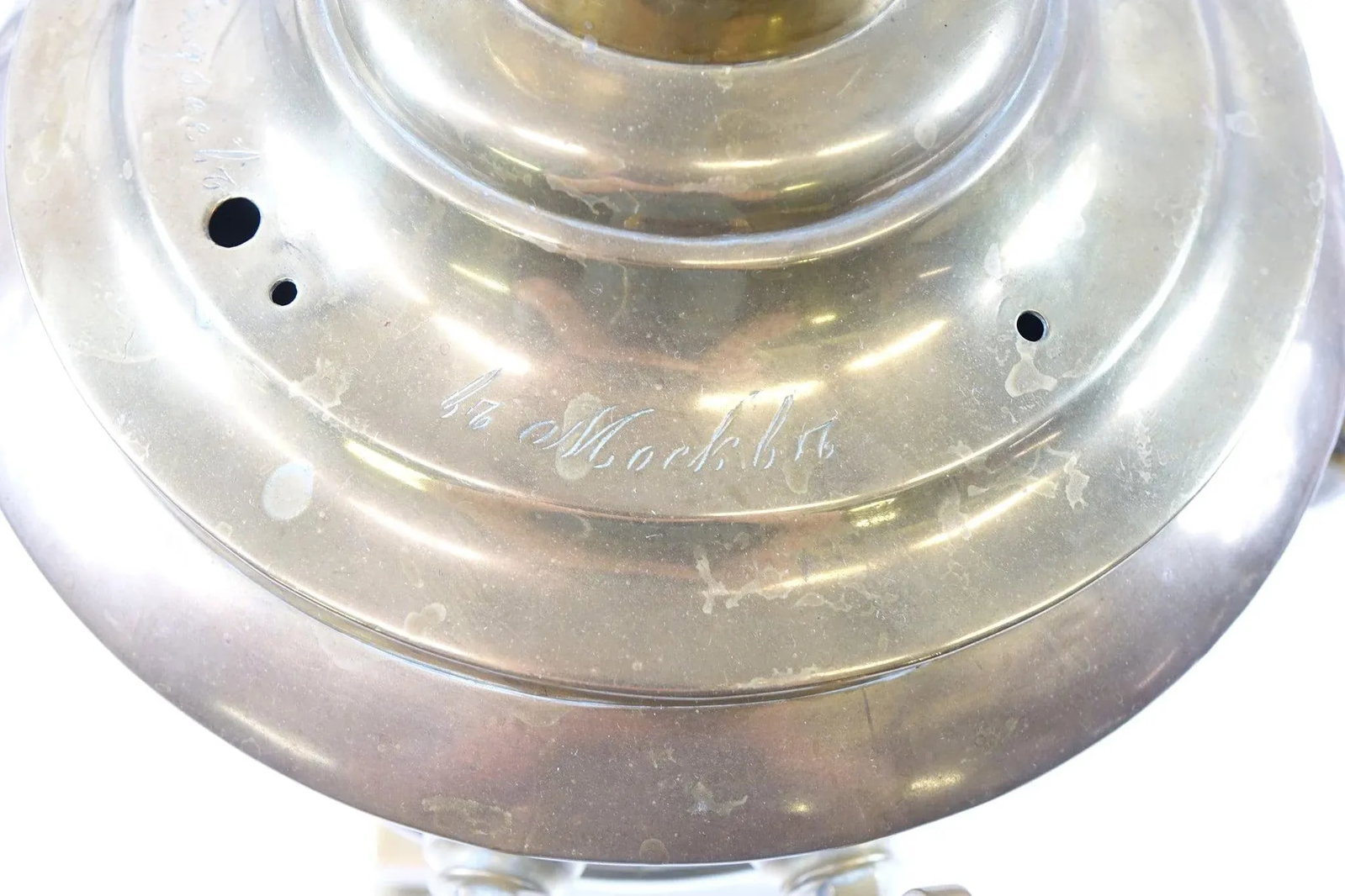 Antique Brass Samovar 19th Century With Stamps Missing Top Knobs - 4