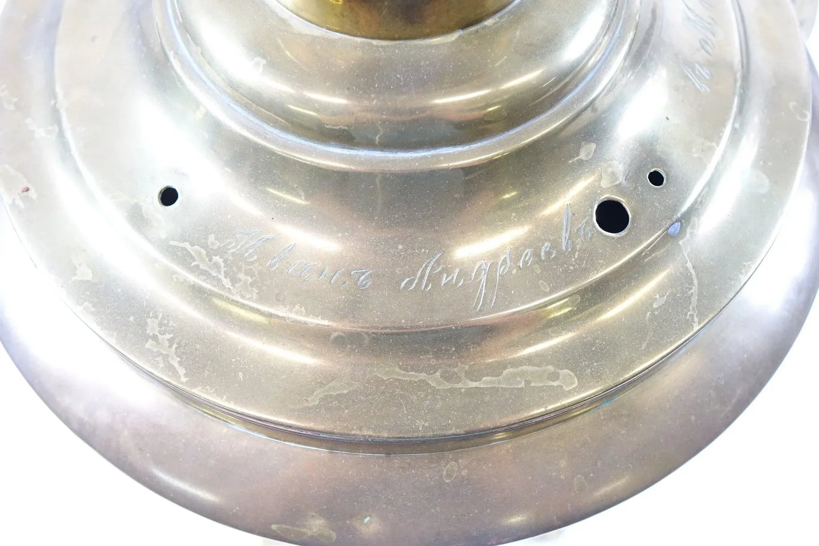 Antique Brass Samovar 19th Century With Stamps Missing Top Knobs - 5