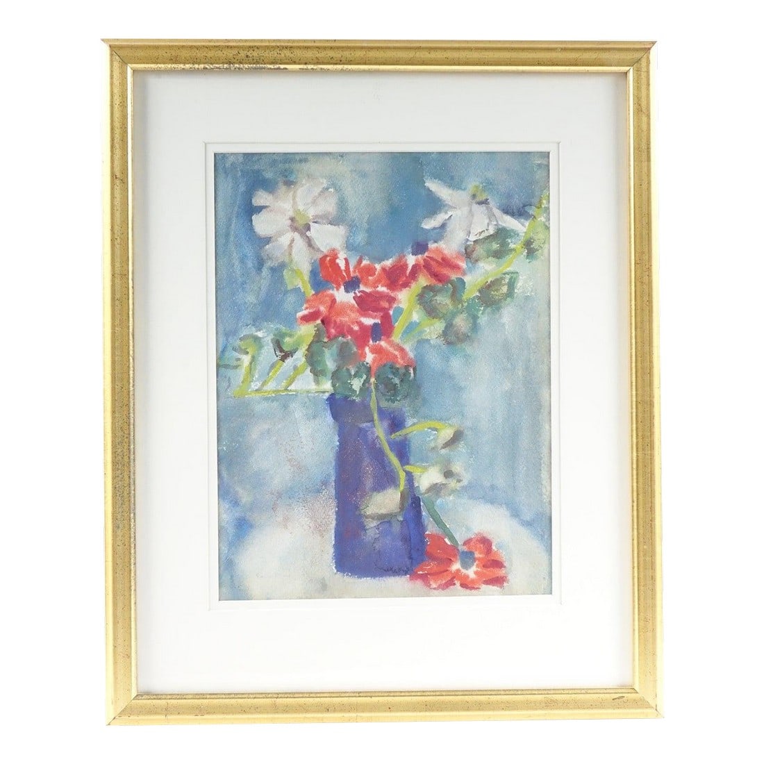 Flowers Vase Original Watercolor on Watercolor Paper (1 of 5)