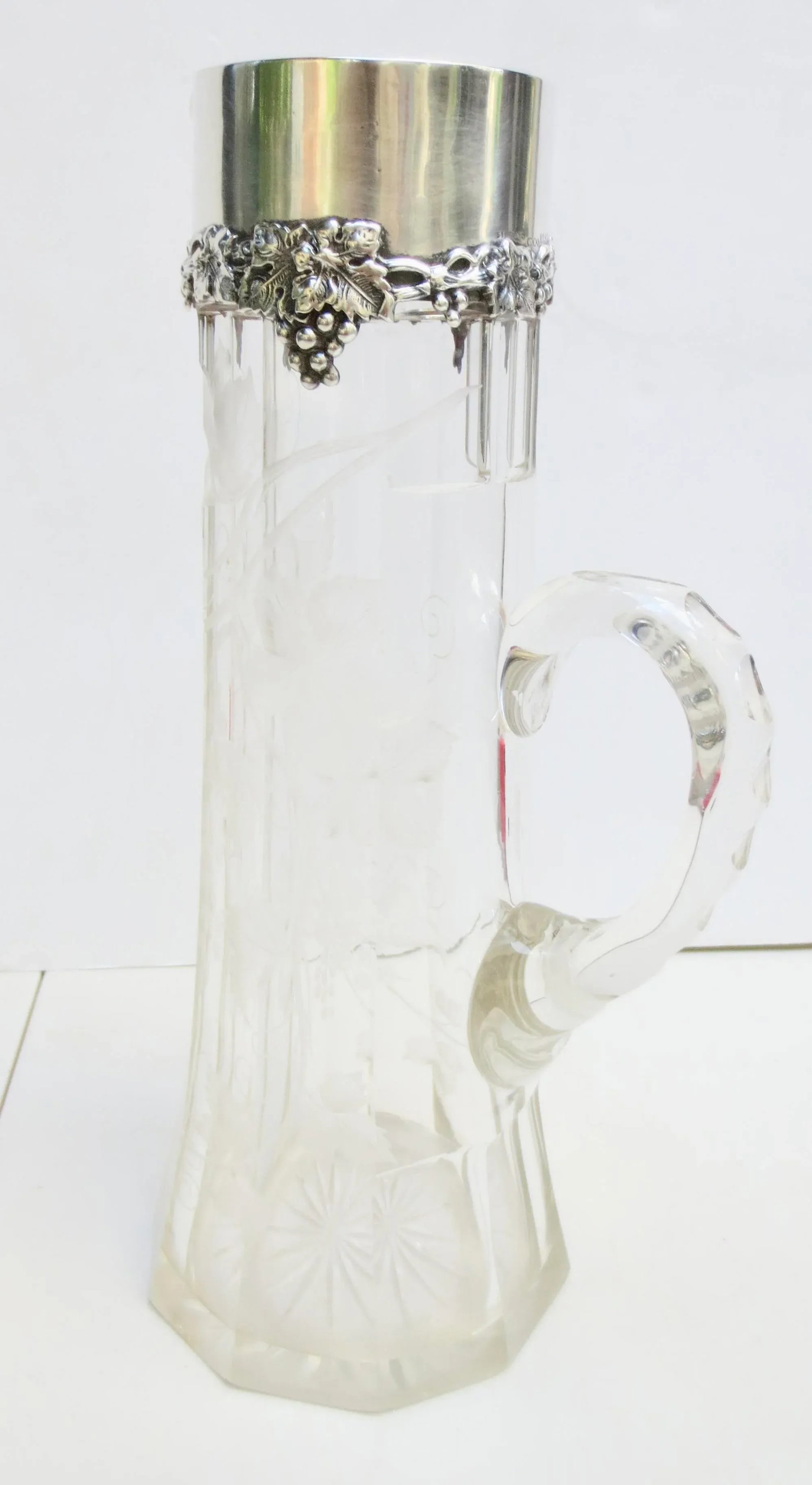 Antique Claret Sherry Brandy Pitcher Circa 1905 - 3