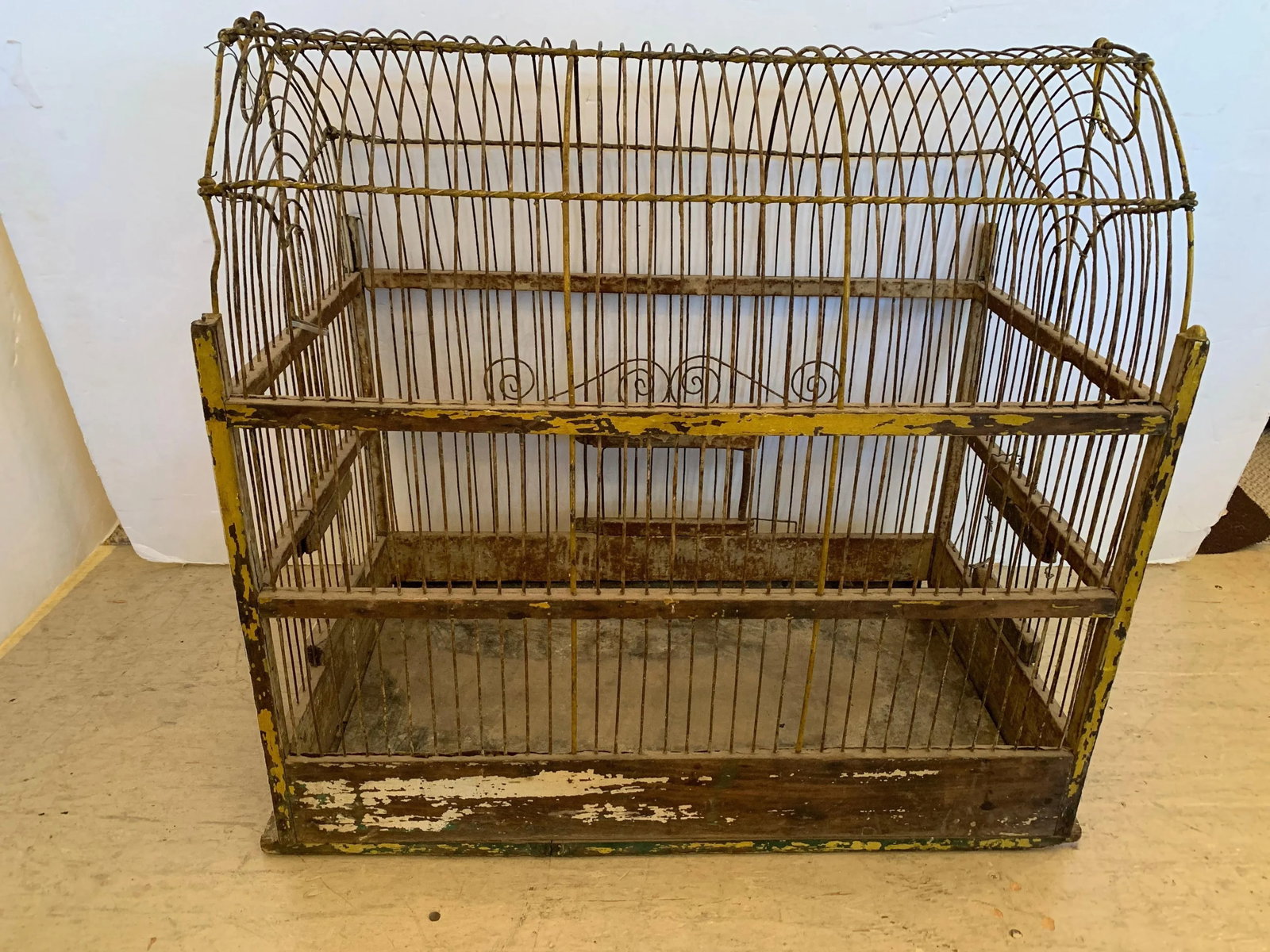 Large Metal Arched Top Vintage Birdcage - 10